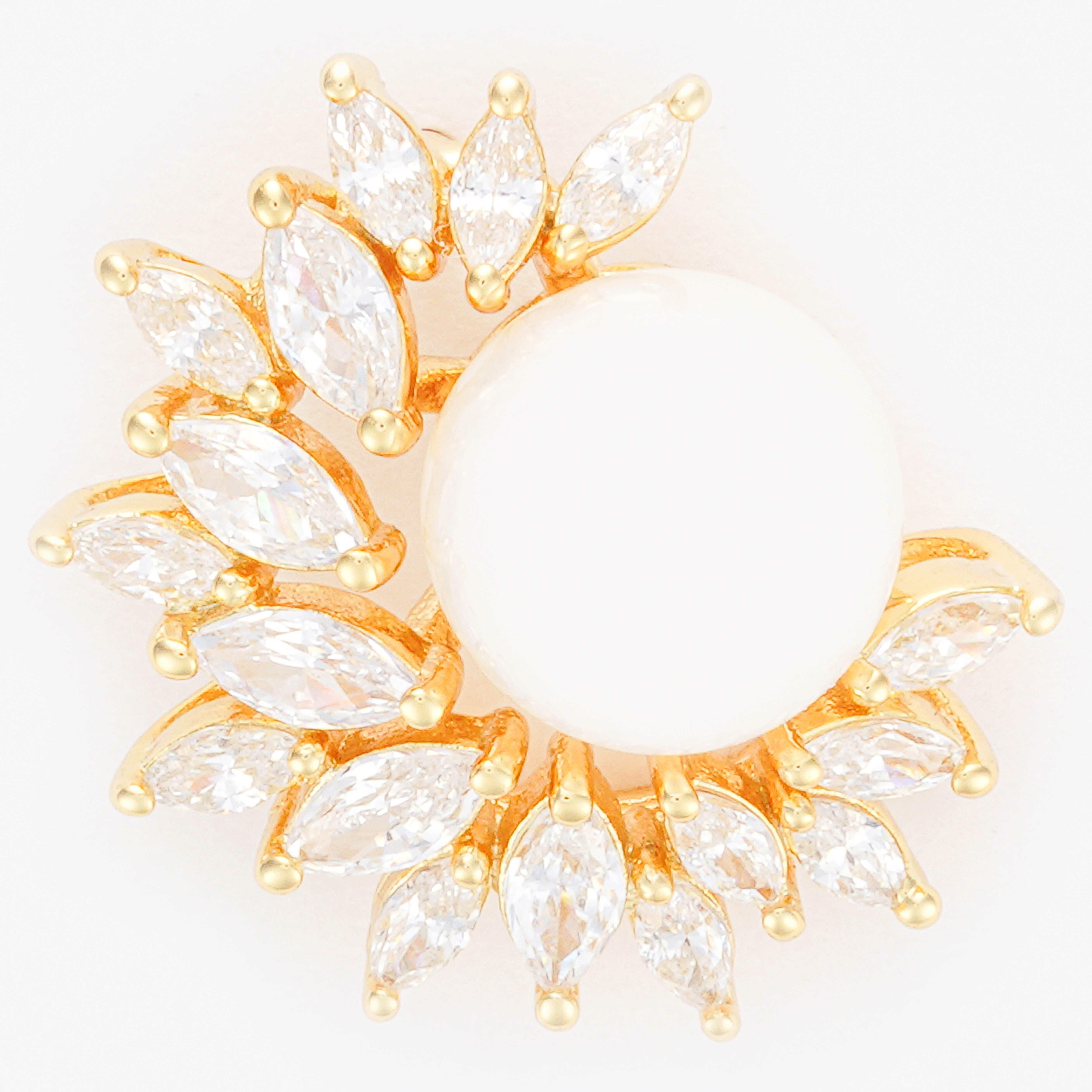 Gold plated Pear C Hoop Earring image 1