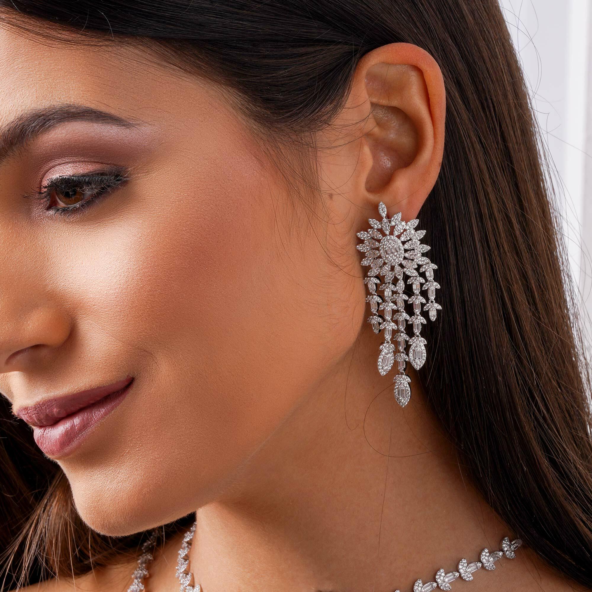 أقراط زيركون ناعم فضي image 1