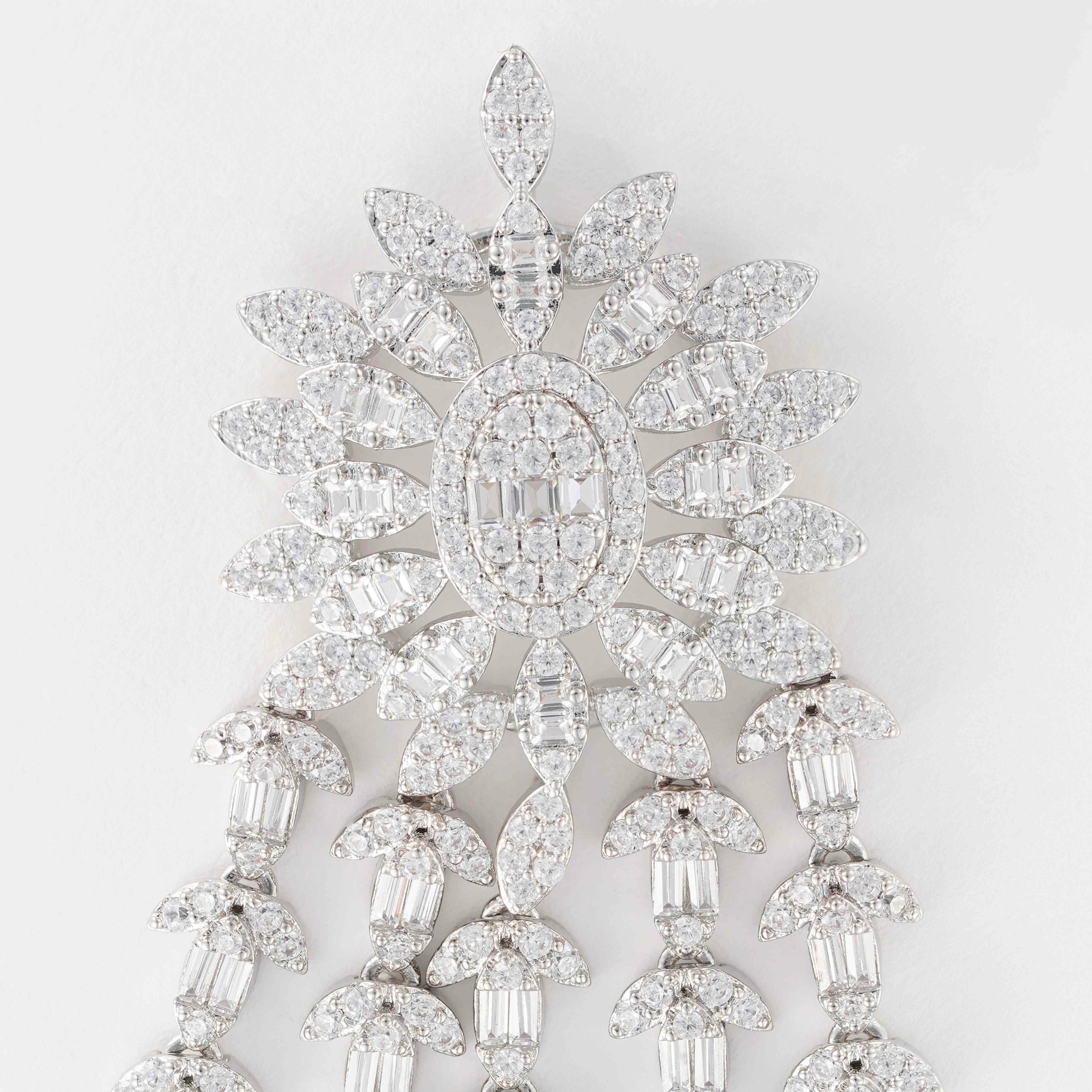 أقراط زيركون ناعم فضي image 4