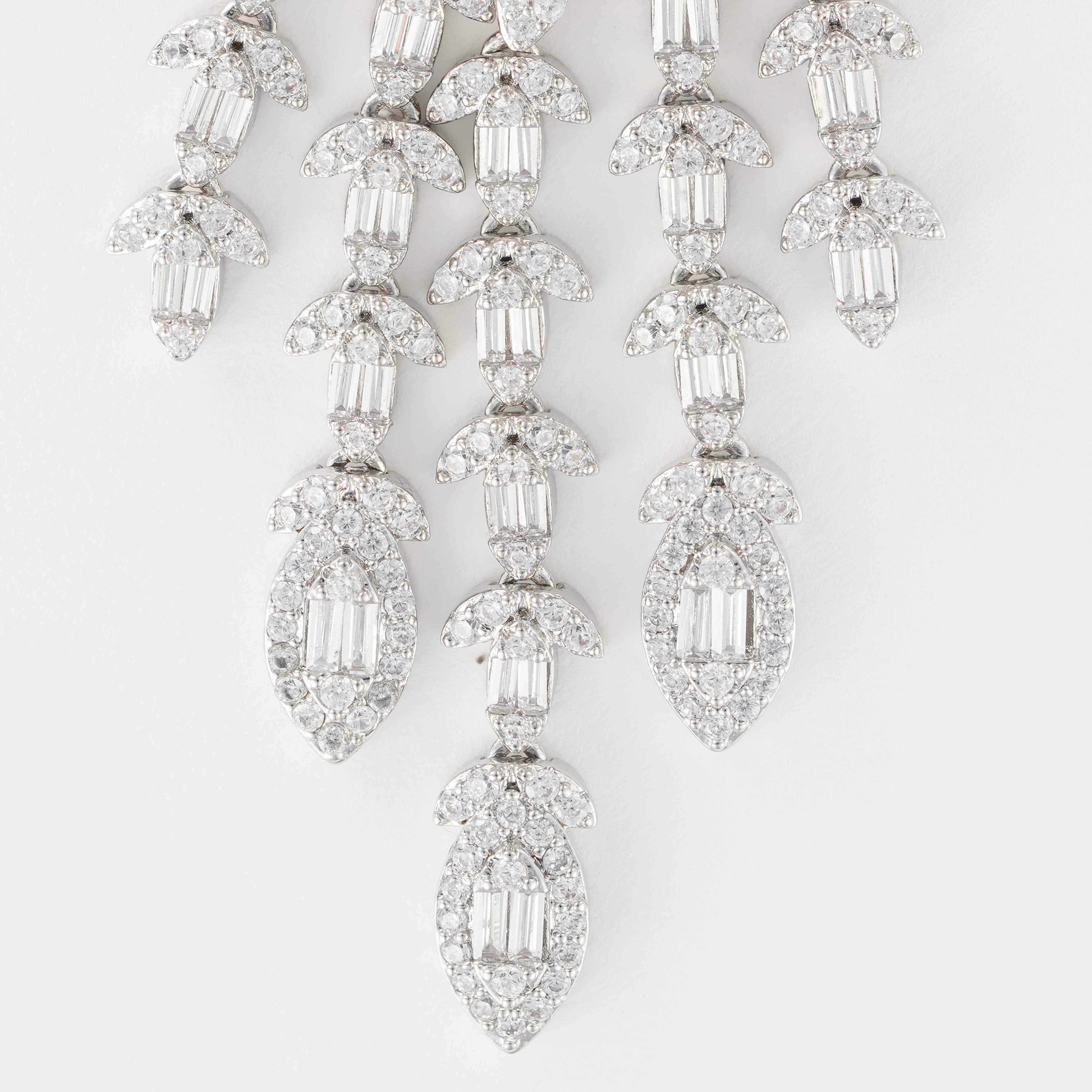 أقراط زيركون ناعم فضي image 5