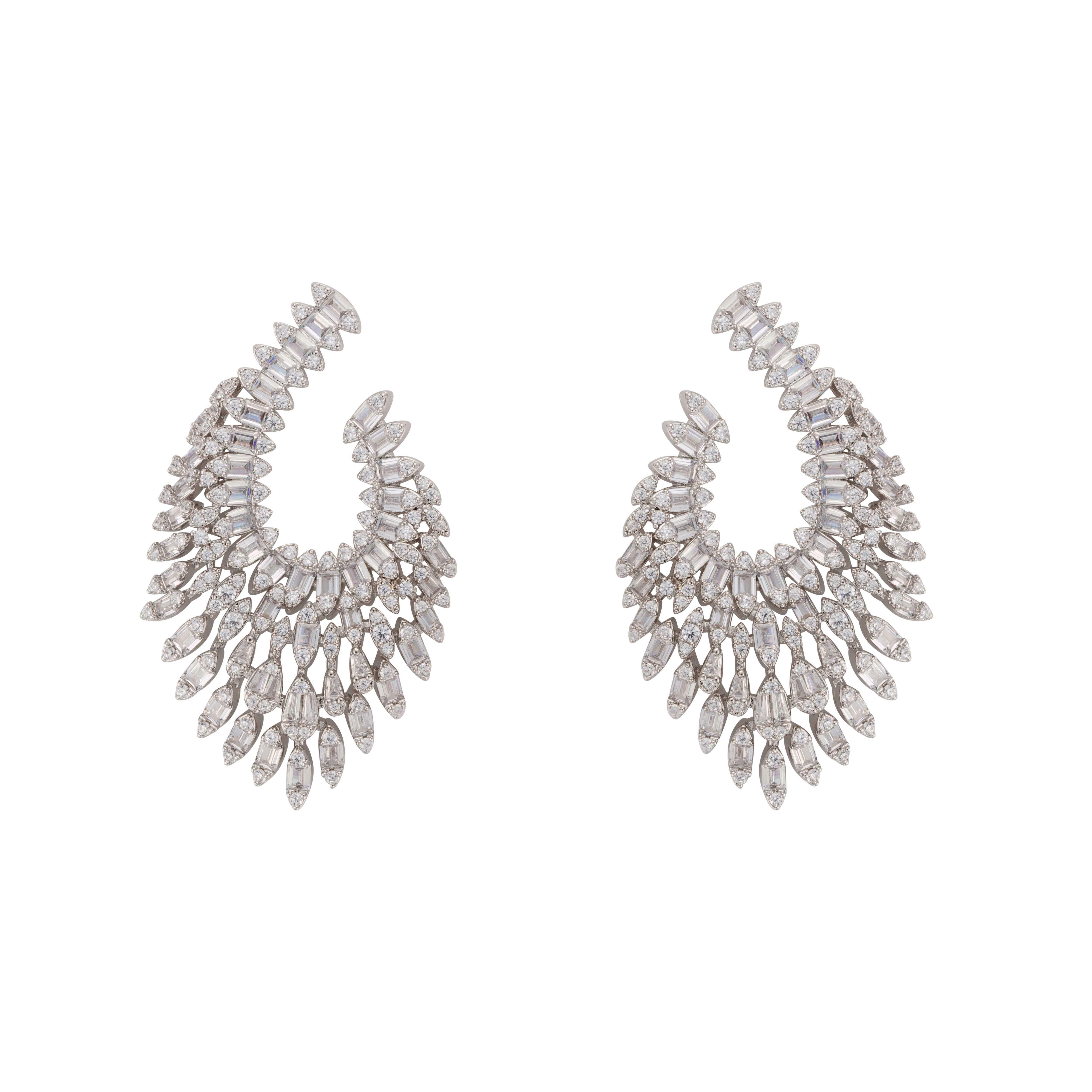 Silver Toned Halfmoon Earrings image 0