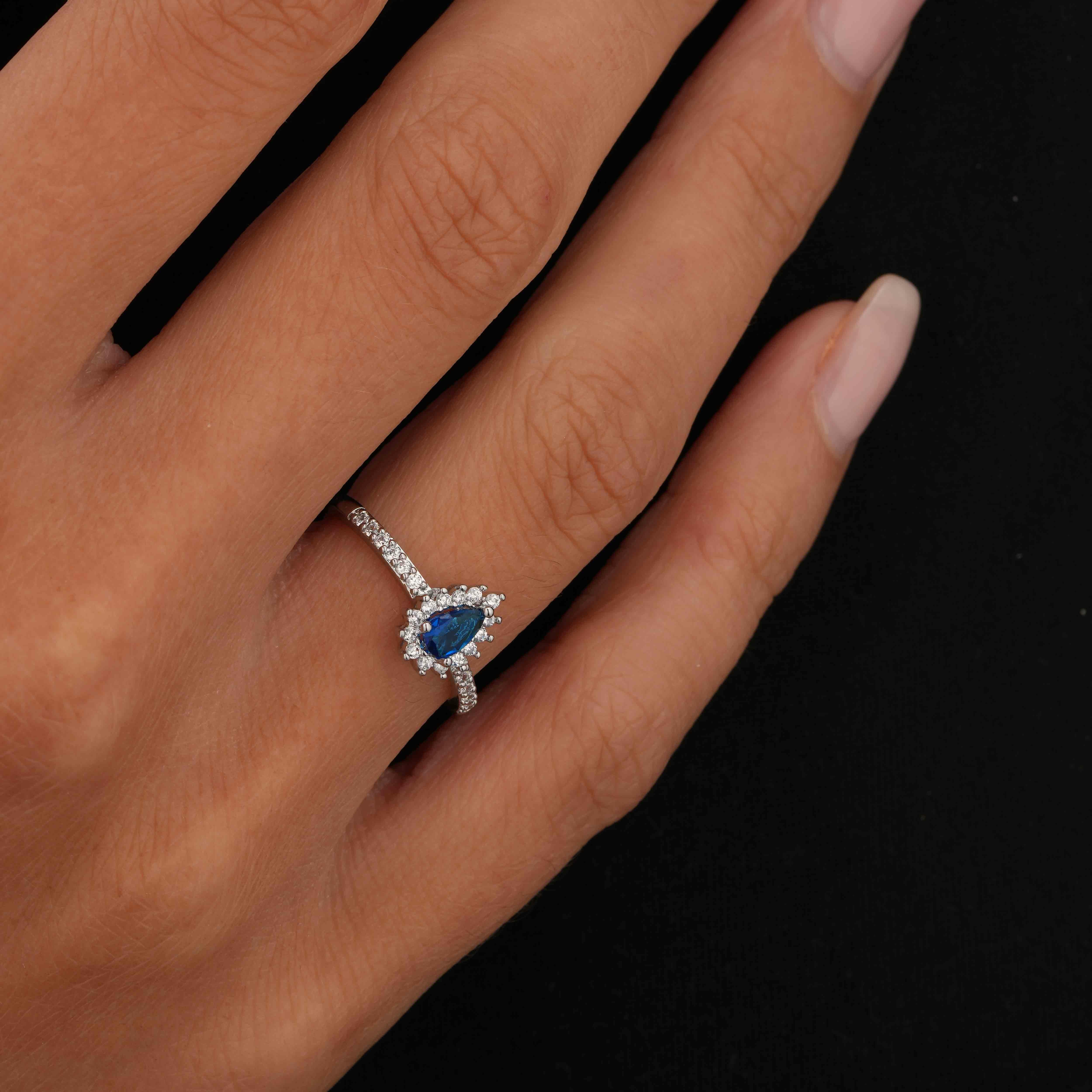 Silver Toned Pear Ring image 6