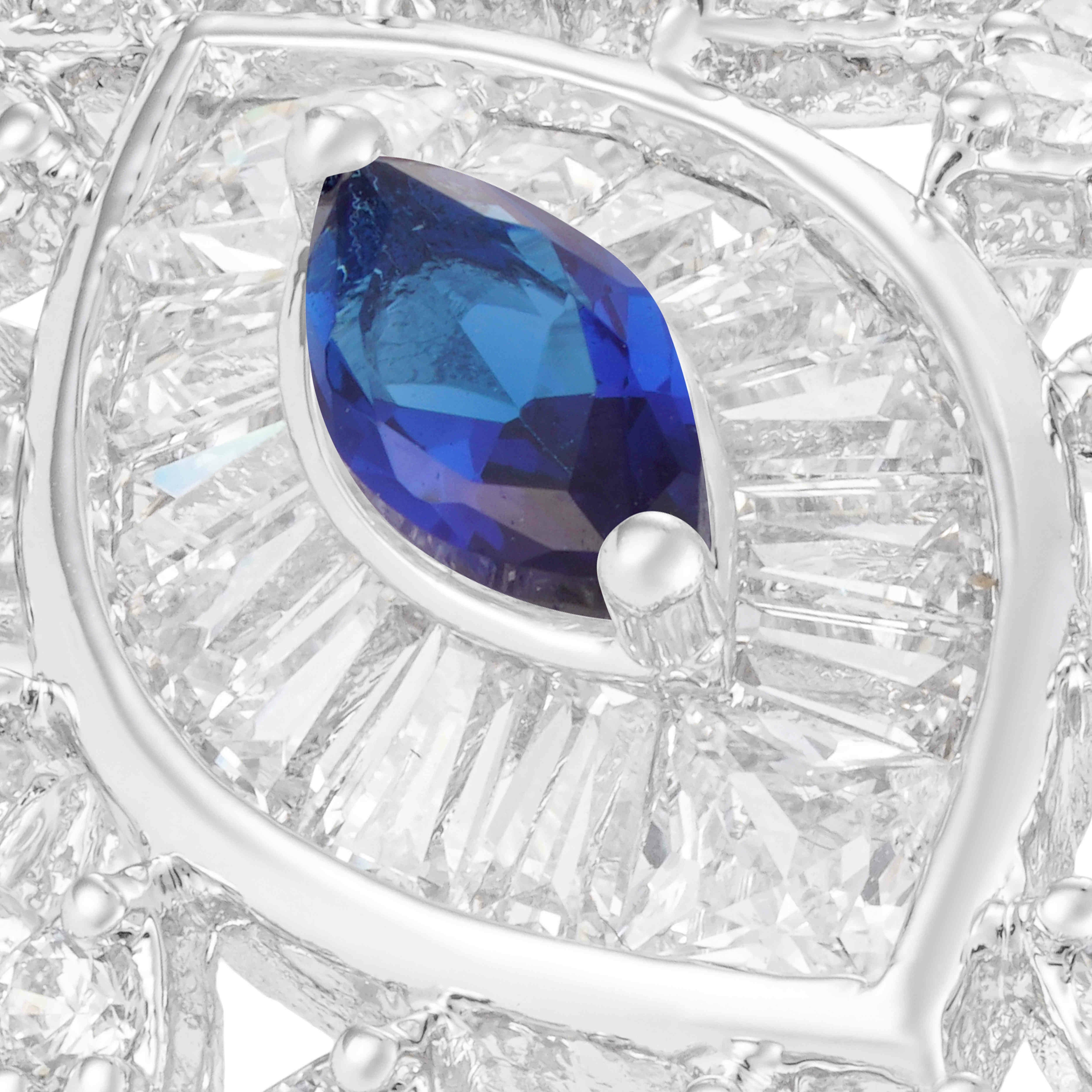 خاتم - Silver Dark Blue - 0 image 2