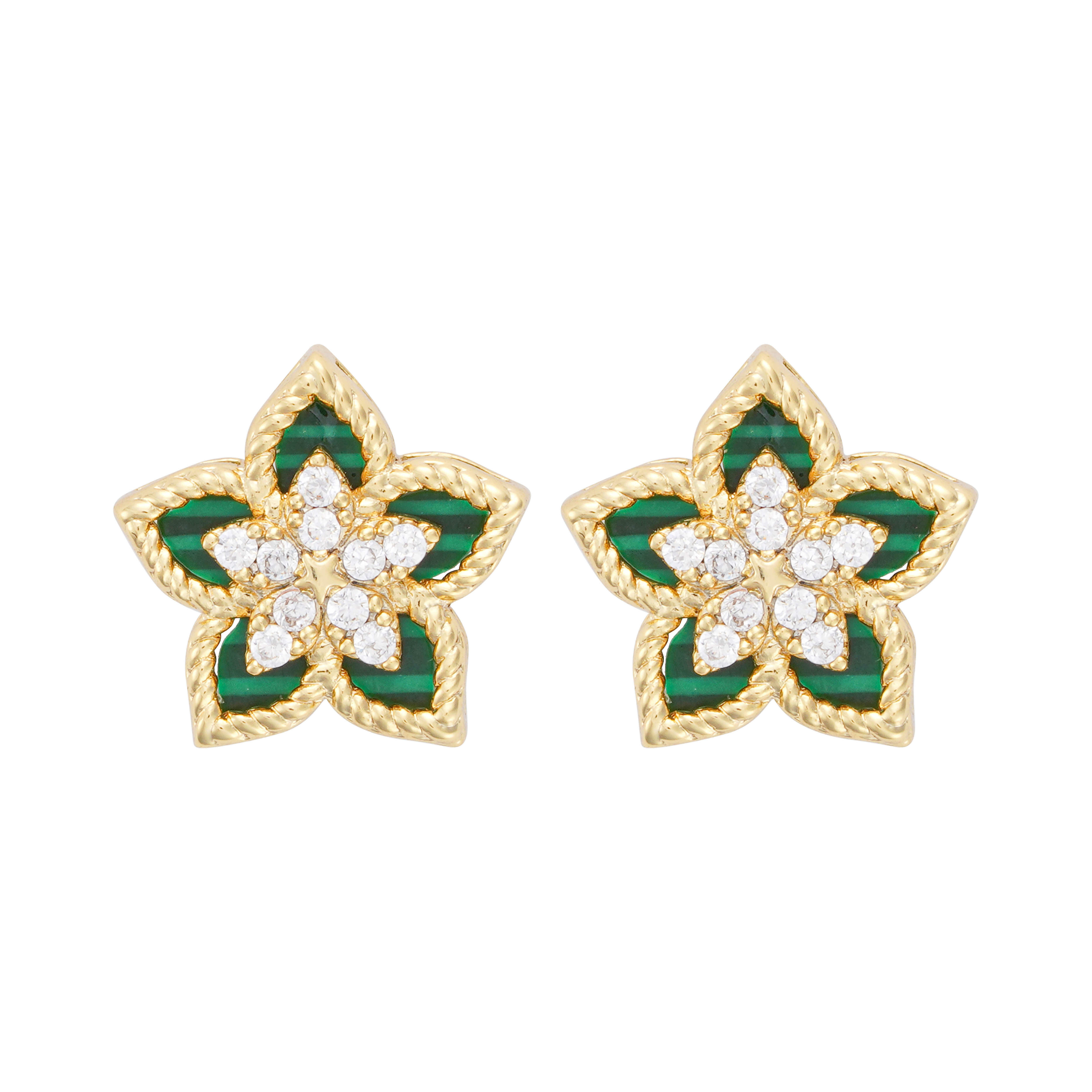 Gold Toned Flora Accessories Set-Green image 2