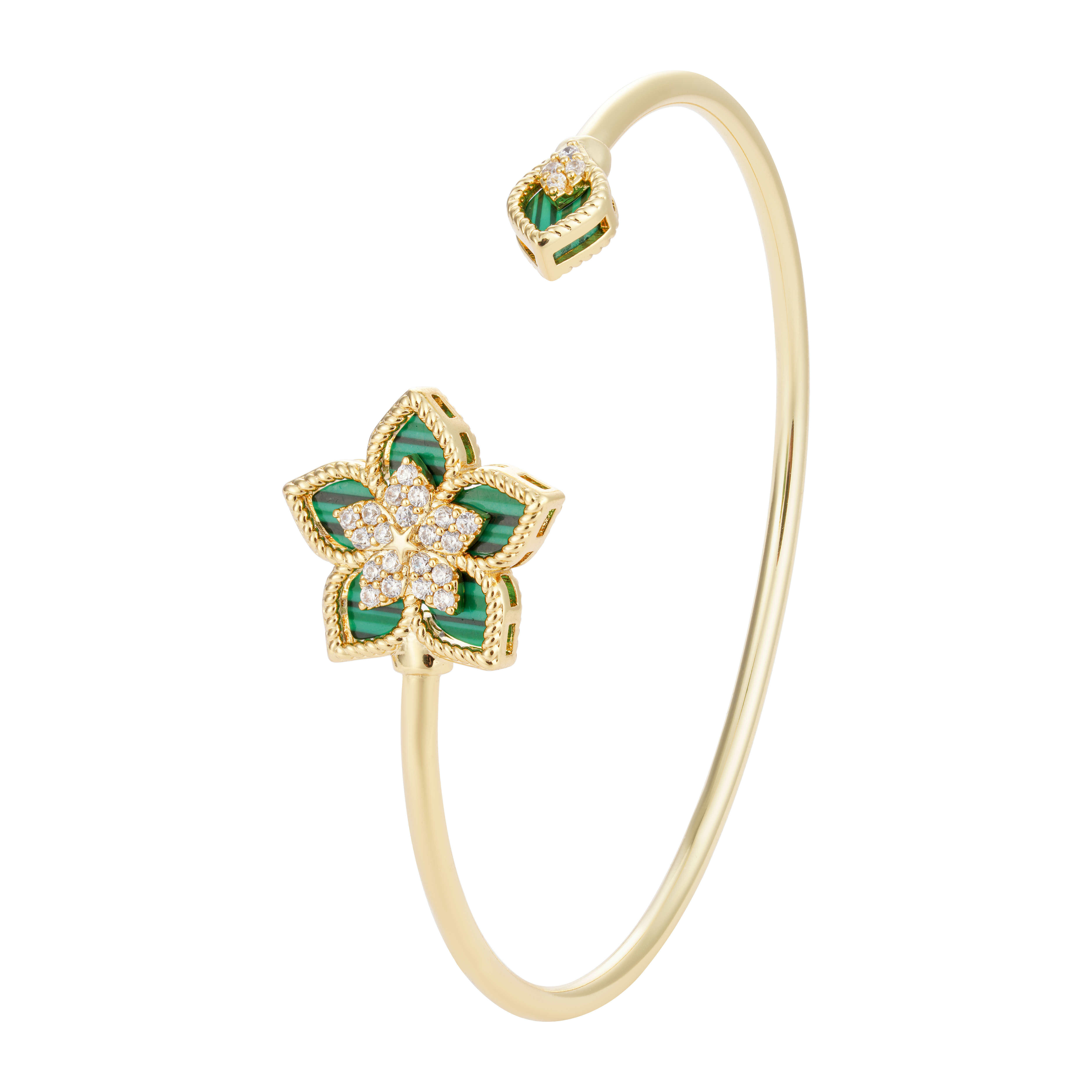 Gold Toned Flora Accessories Set-Green image 4