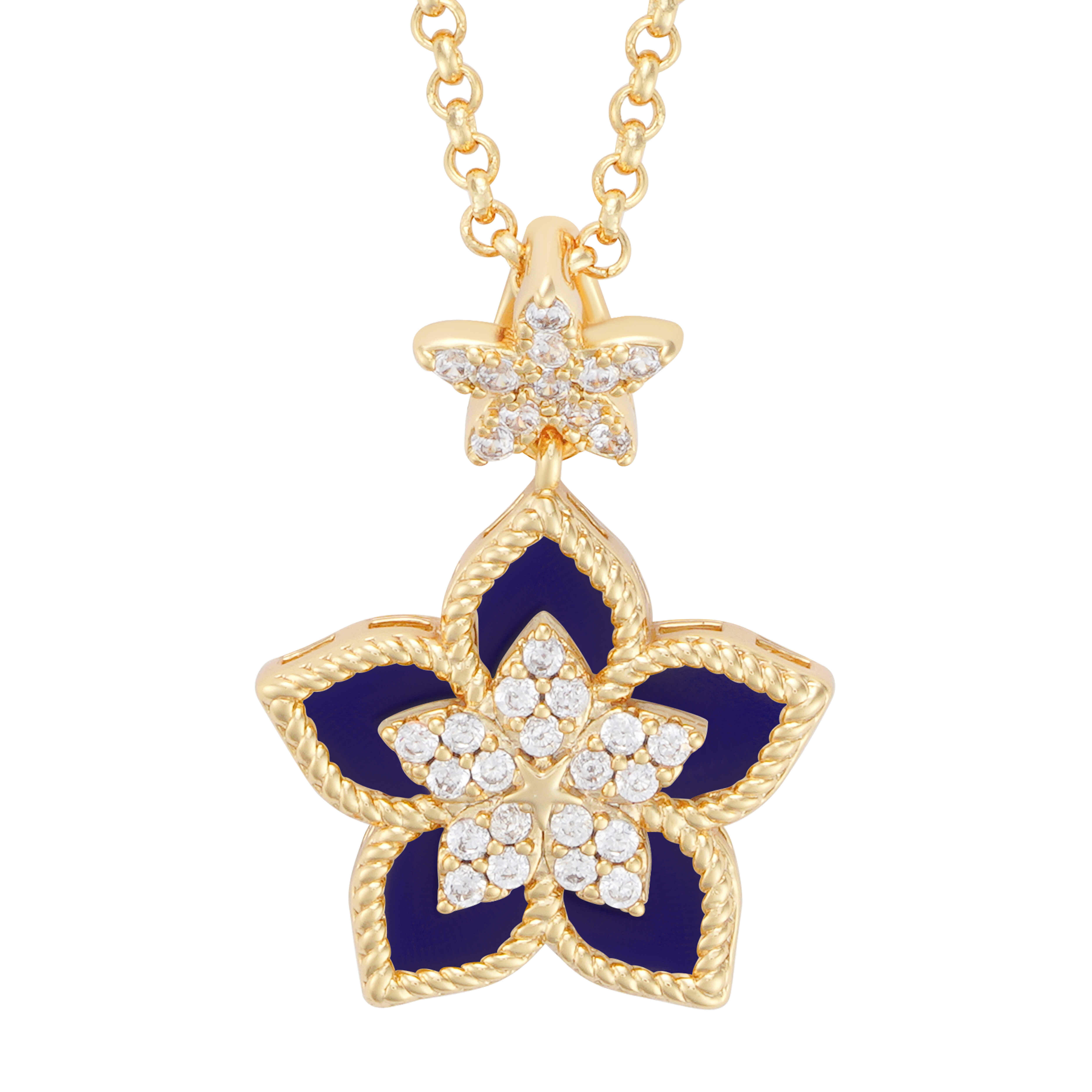 Gold Toned Flora Accessories Set-Navy image 1