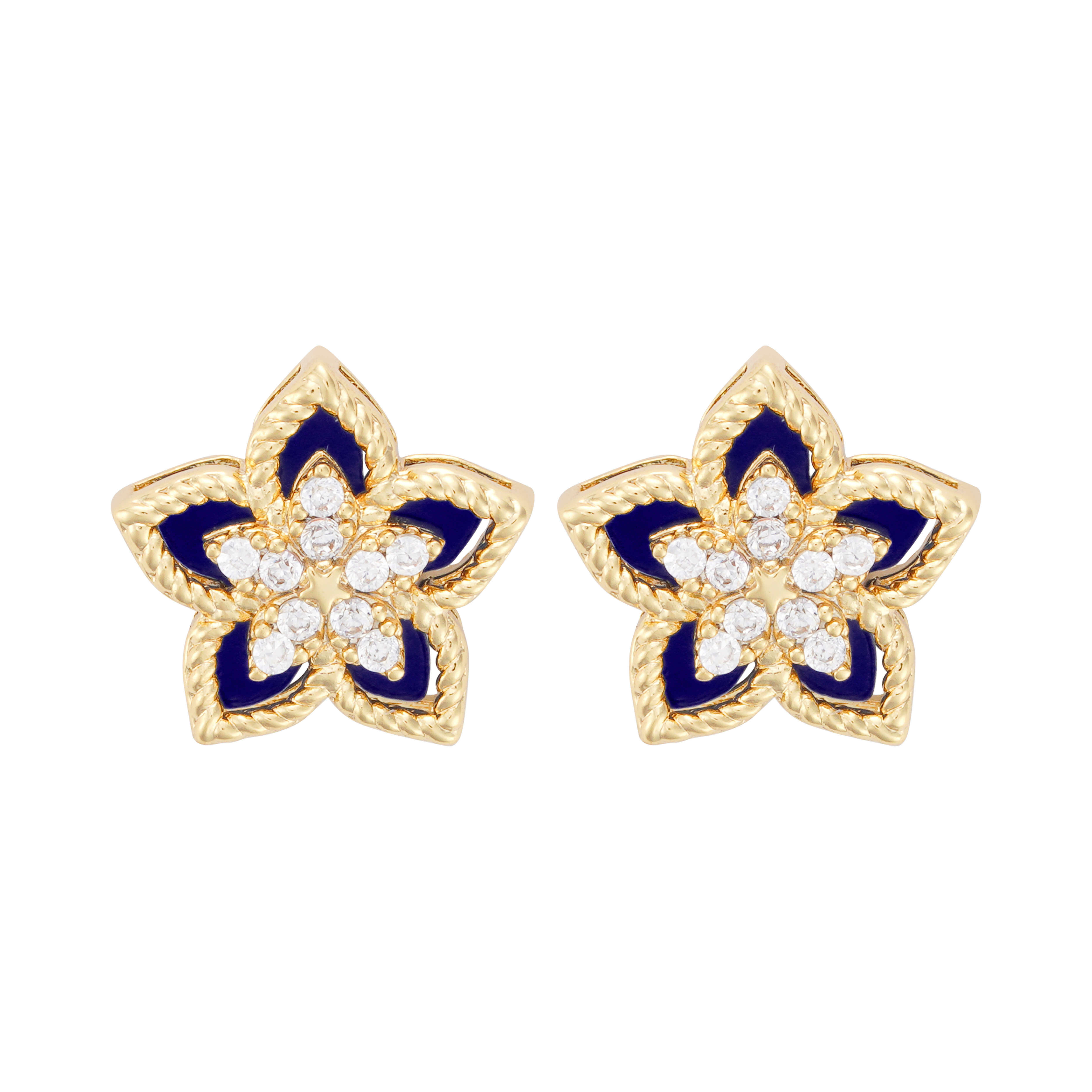 Gold Toned Flora Accessories Set-Navy image 2