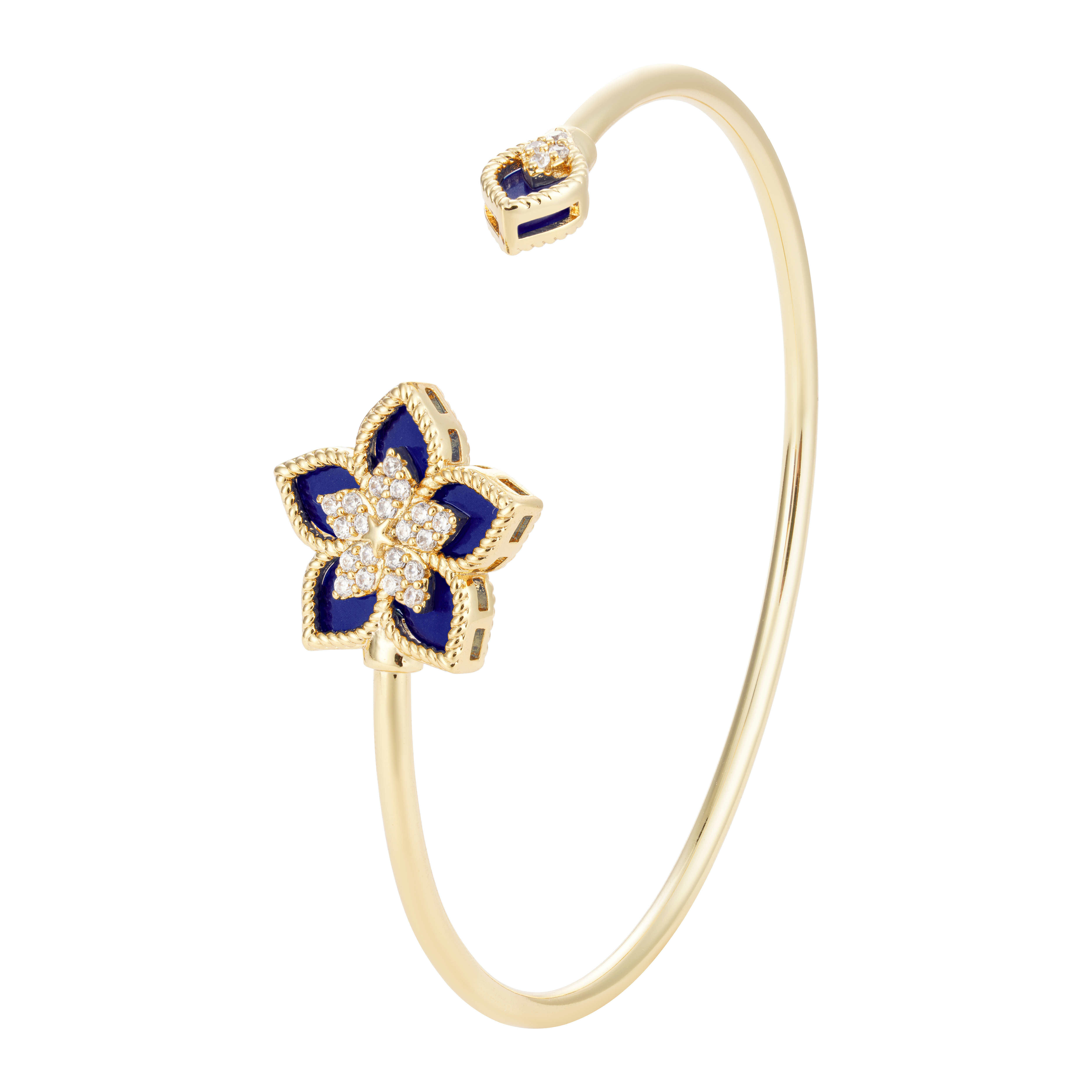 Gold Toned Flora Accessories Set-Navy image 4