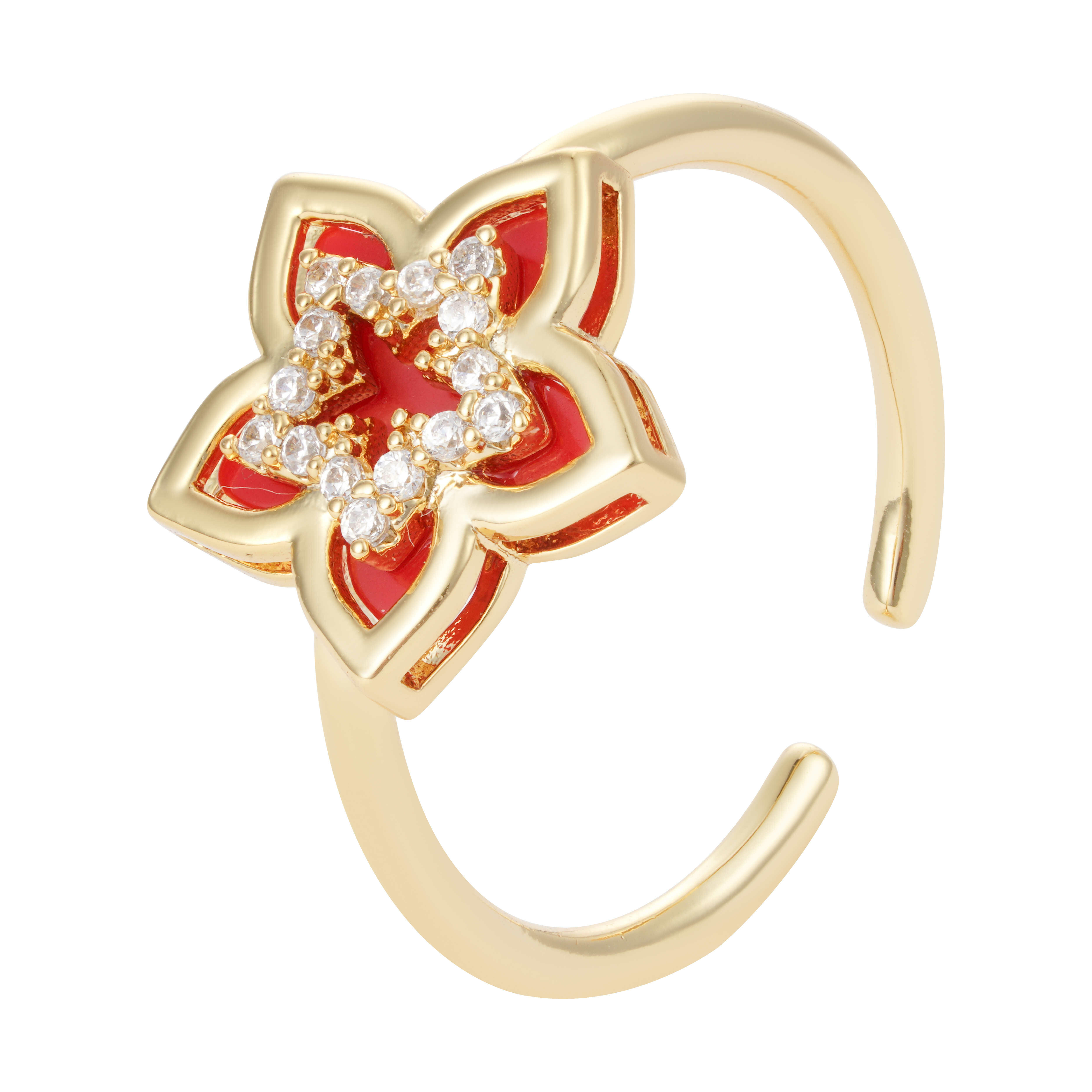 Gold Toned Flora Accessories Set-Wine Reddish image 3