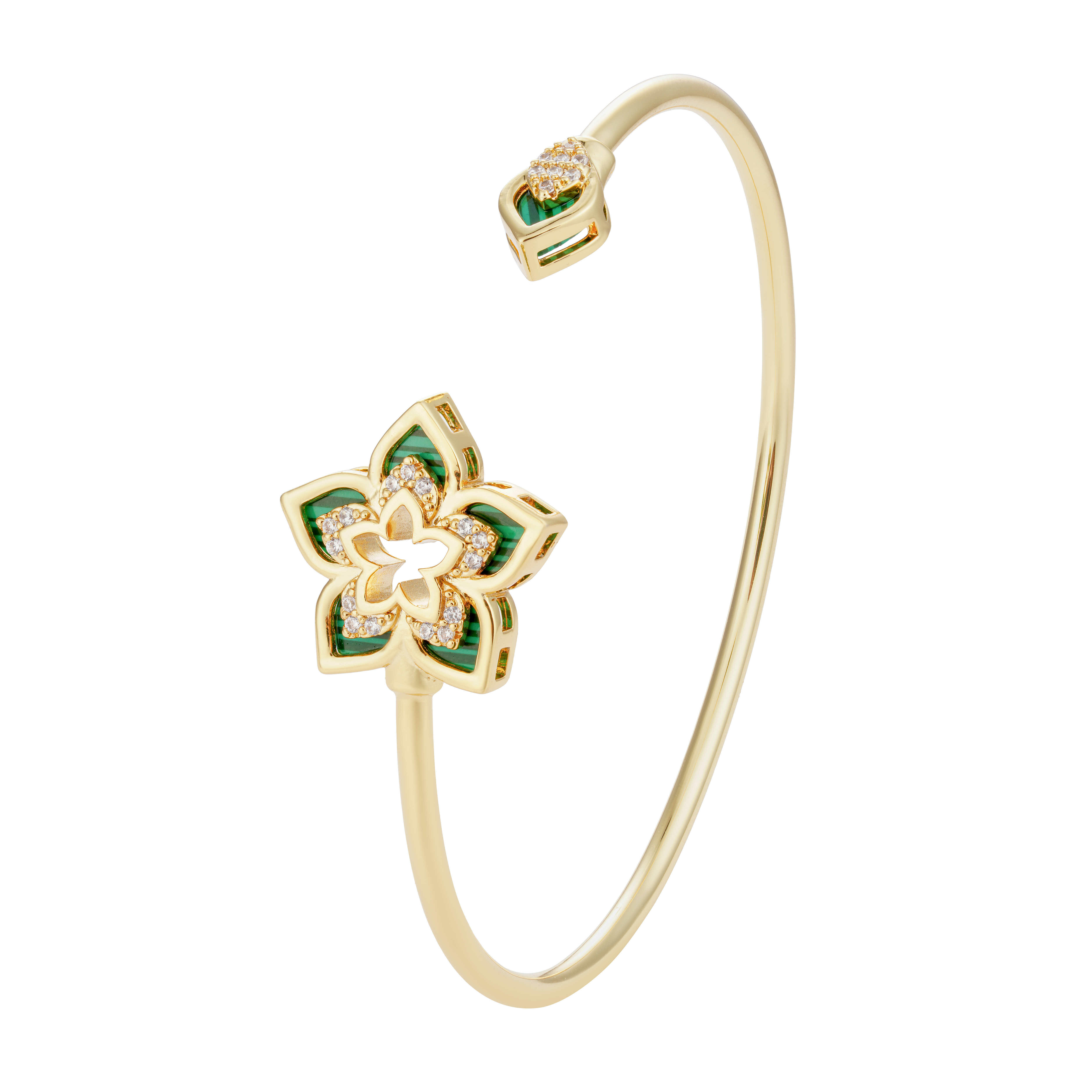 Gold Toned Flora Accessories Set-Green image 4