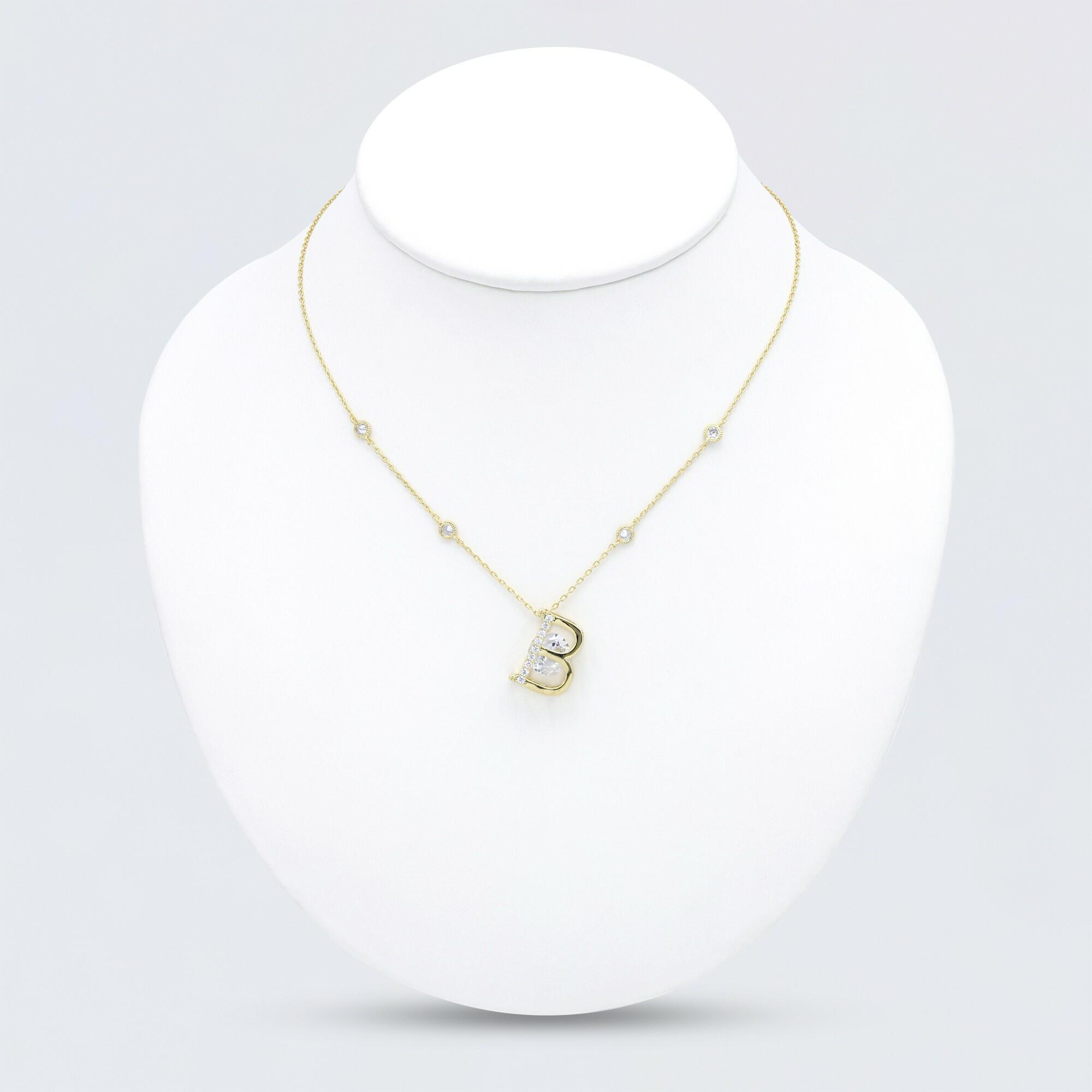 Gold Toned Letters Necklace -B image 0