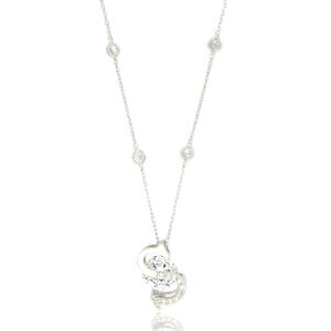 Silver Toned Letters Necklace -S image 0
