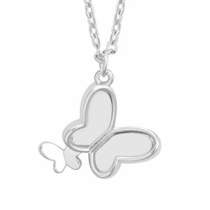 Off-white Silver Butterfly Necklace   image 2