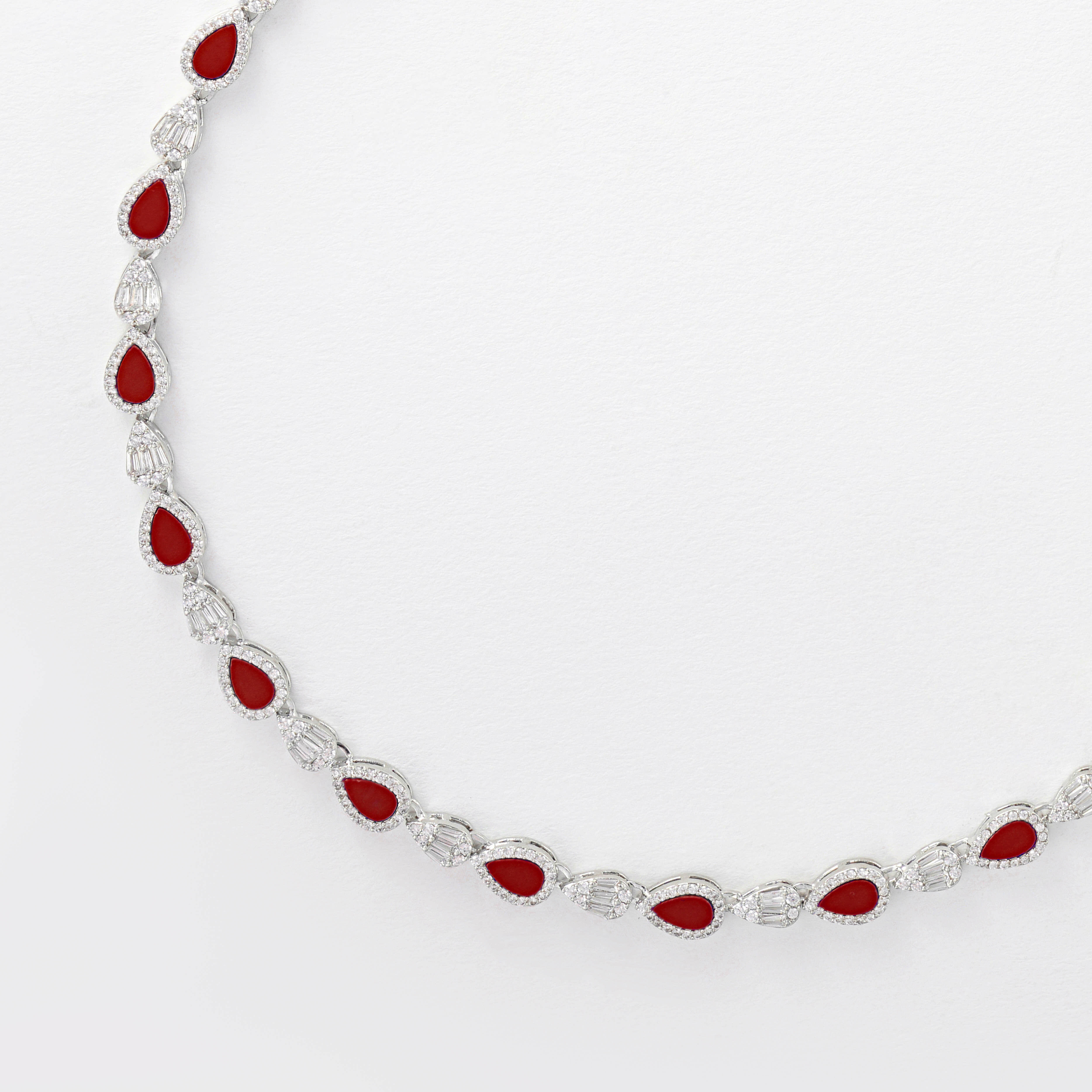 Silver Toned Pear Necklace image 1