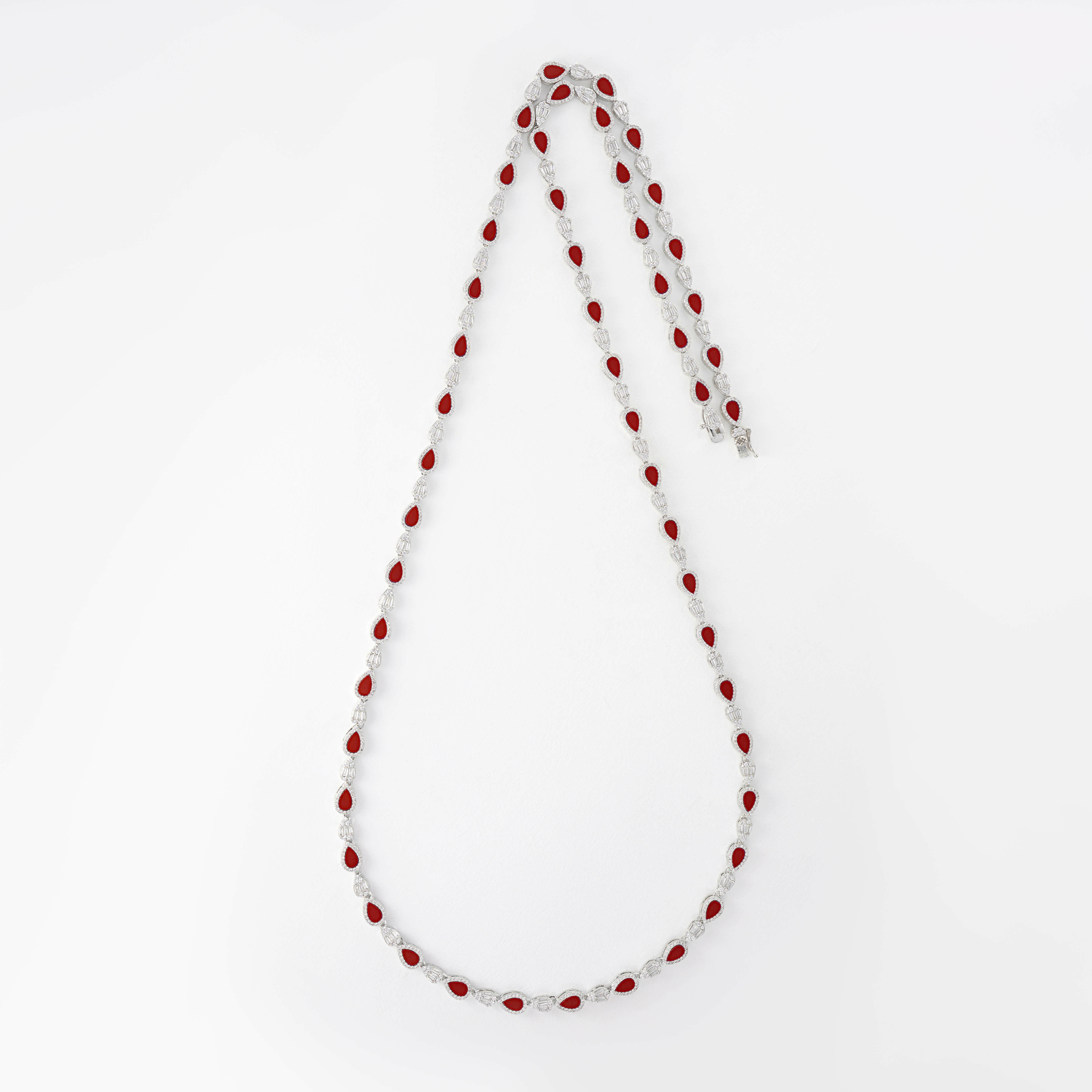 Silver Toned Pear Necklace image 0