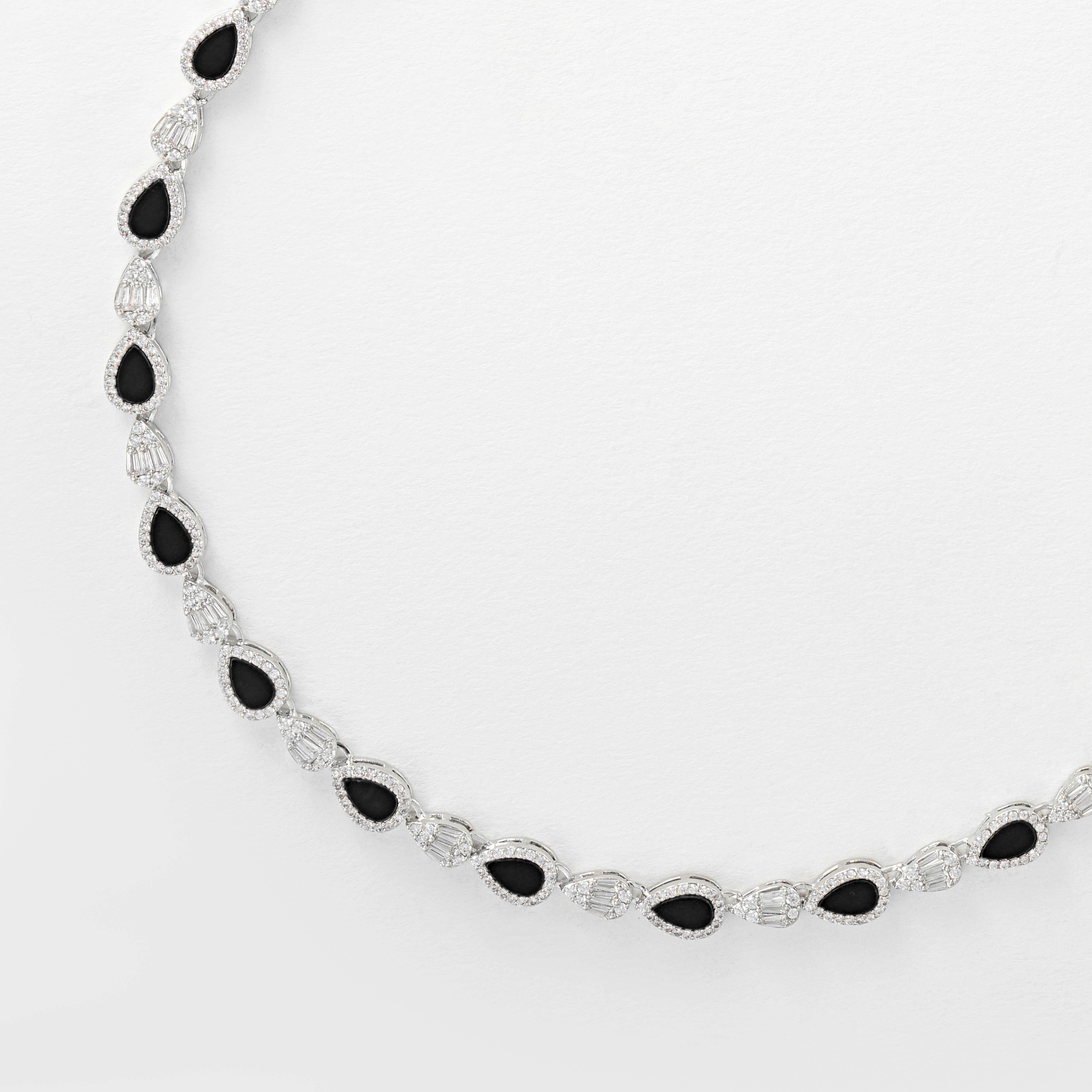 Silver Toned Pear Necklace image 1