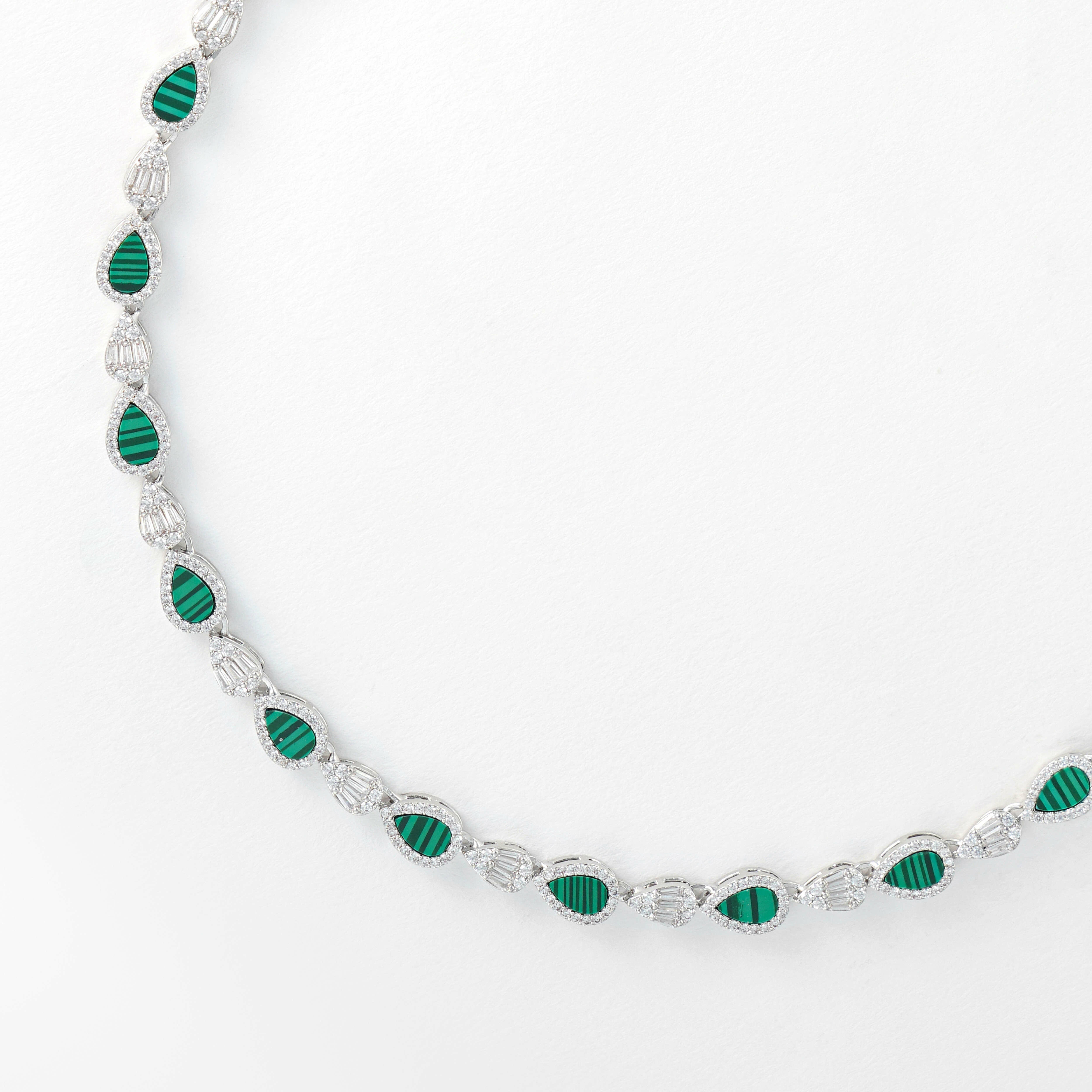 Silver Toned Pear Necklace image 1