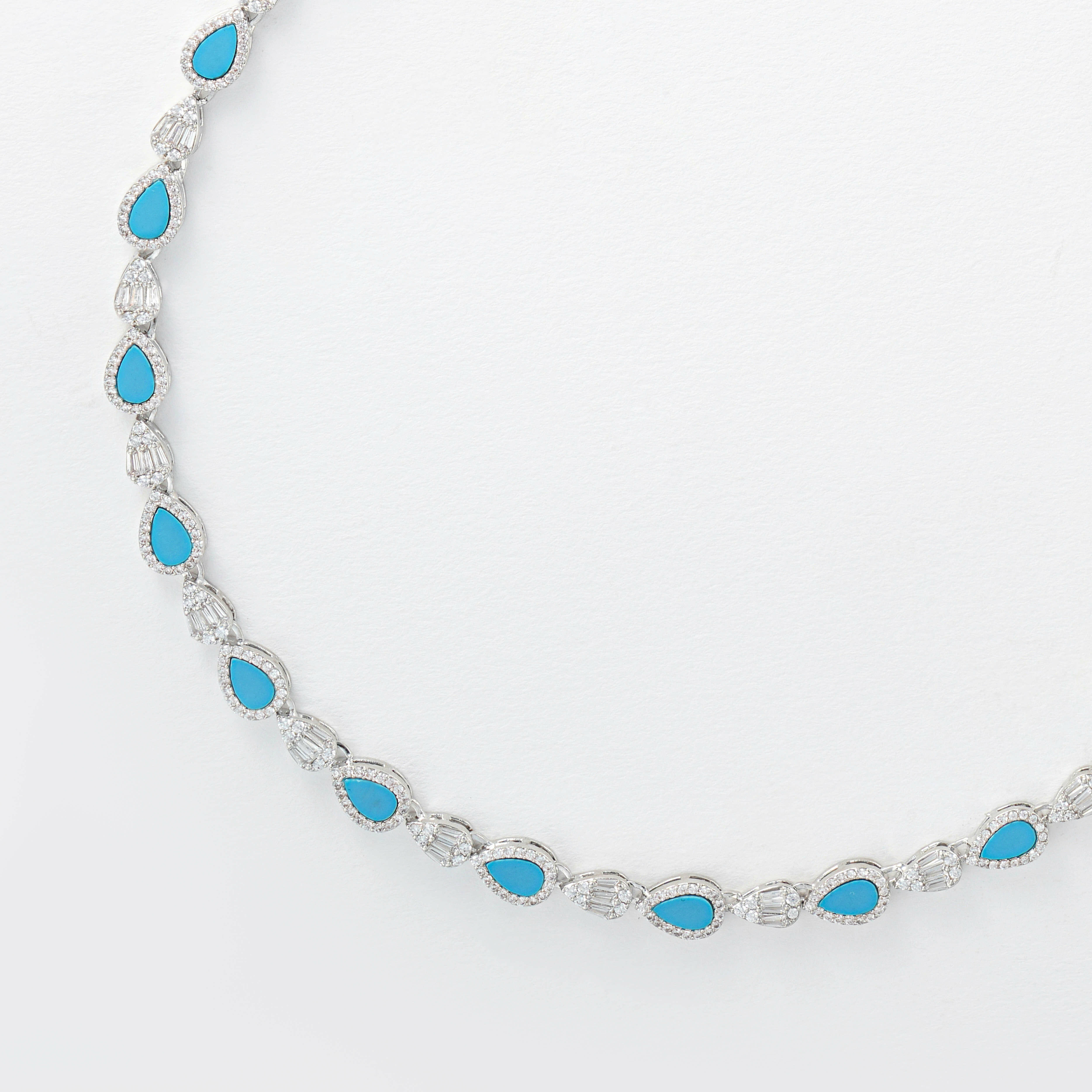 Silver Toned Pear Necklace image 1