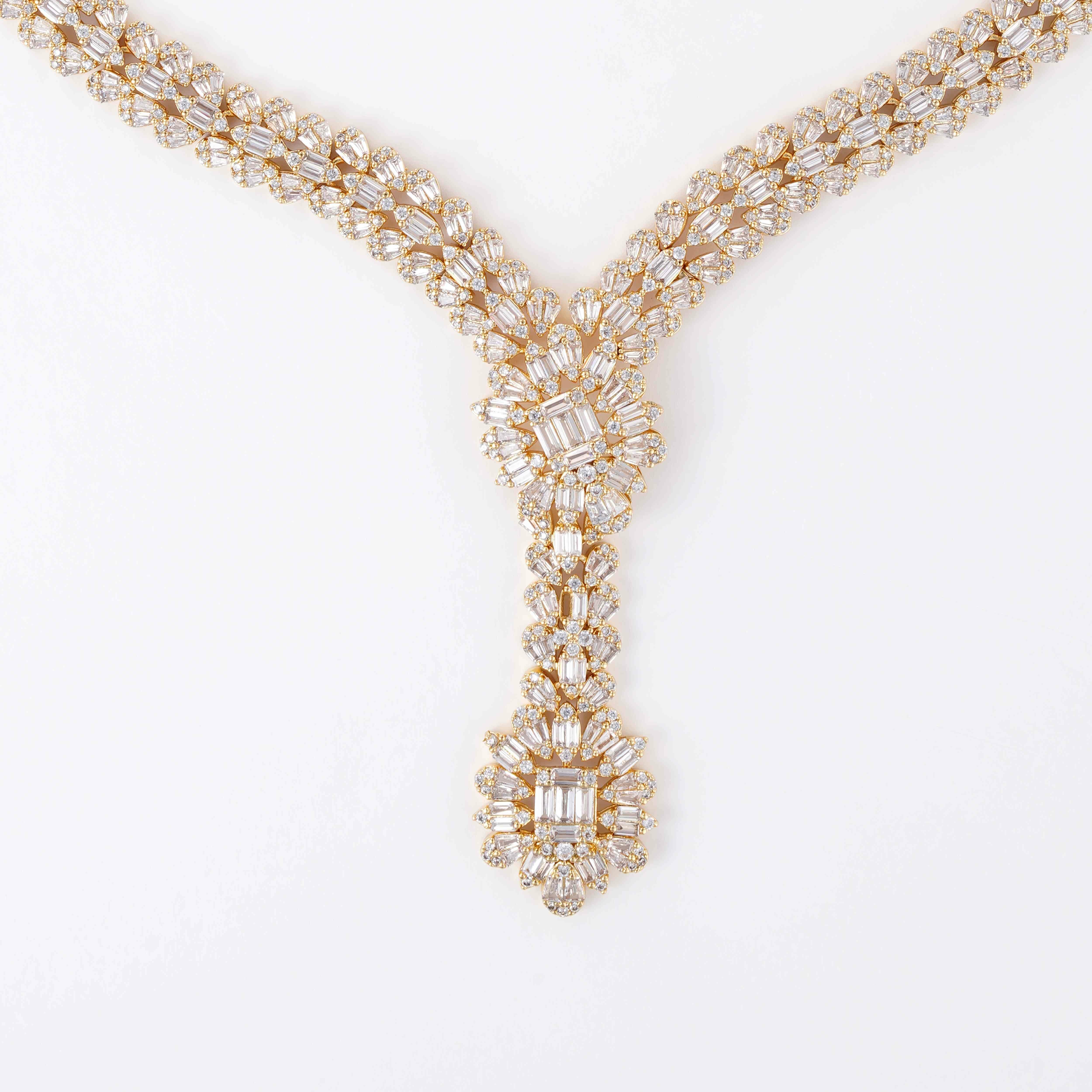 Gold Toned Crystal Necklace Set image 2