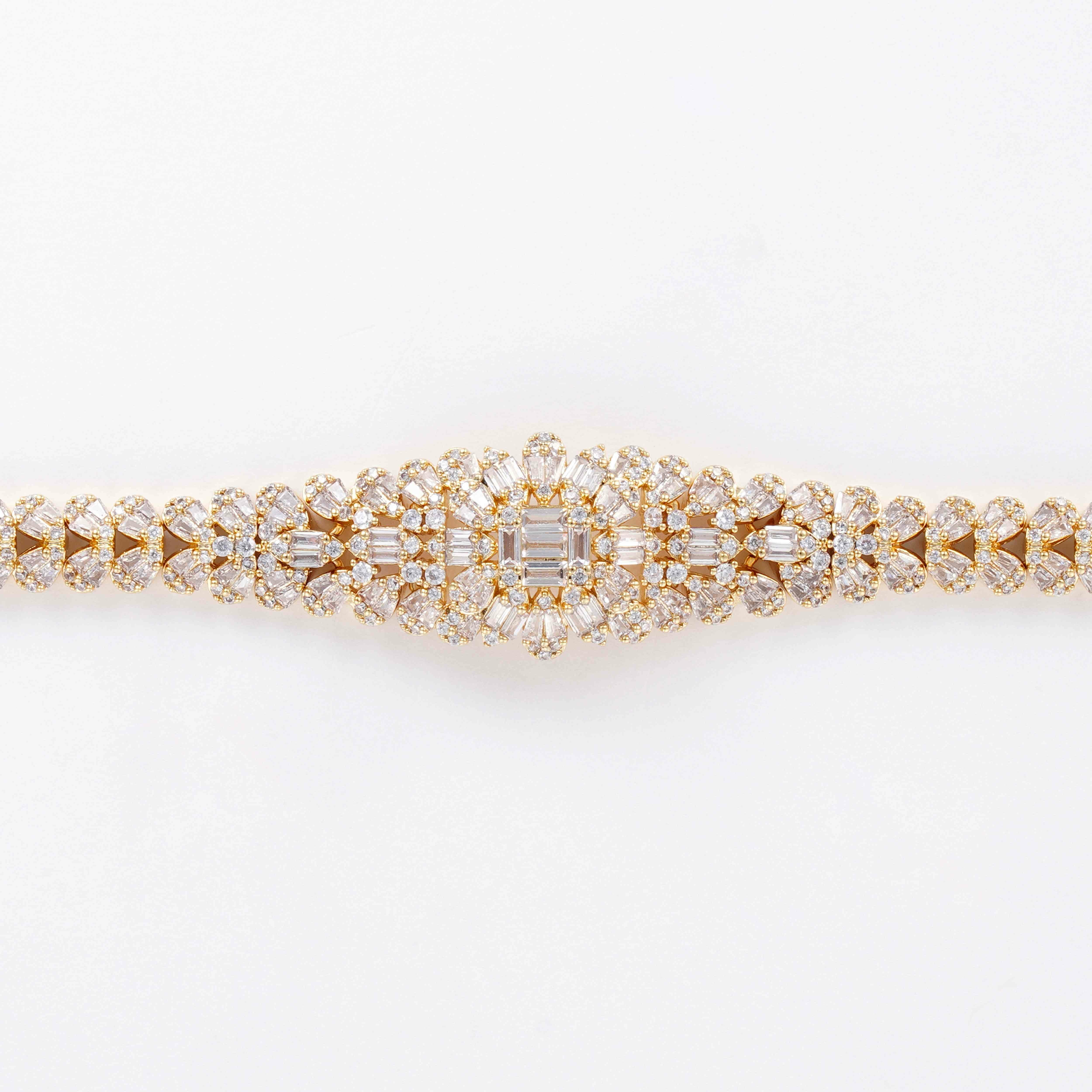 Gold Toned Crystal Necklace Set image 6