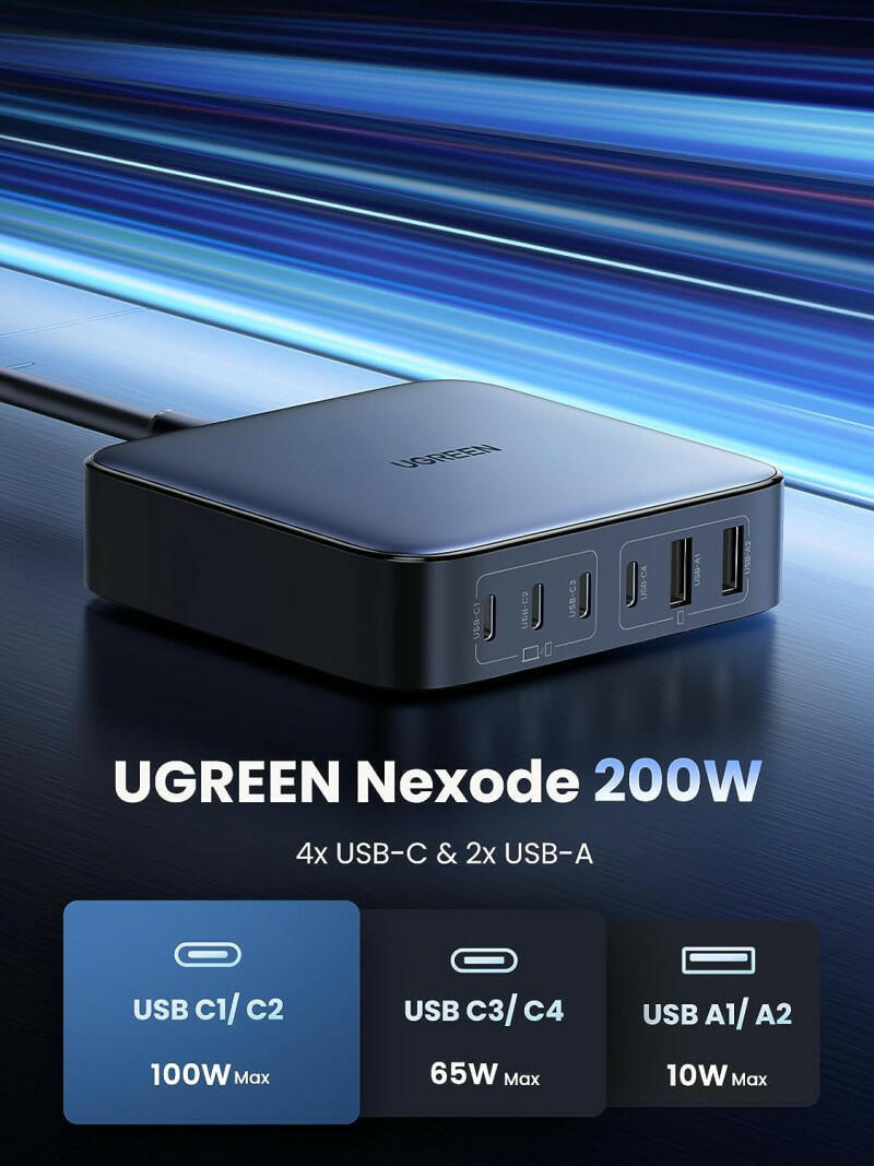 Ugreen Nexode 200W USB C Desktop Charger image 1