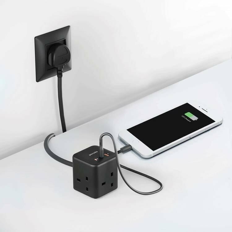 PORODO محول شحن /3بلاك/1USB/2C image 2