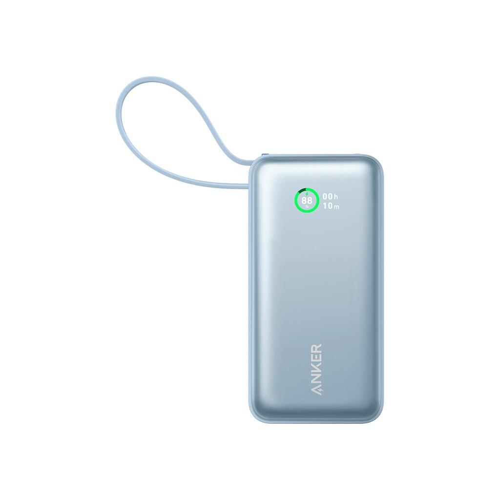 Anker Nano Power Bank (30W, Built-In USB-C Cable) 10000 PD (Blue) image 1