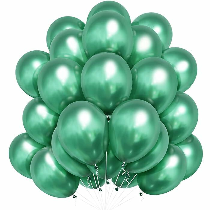 Green Chrome Helium Balloons image 0