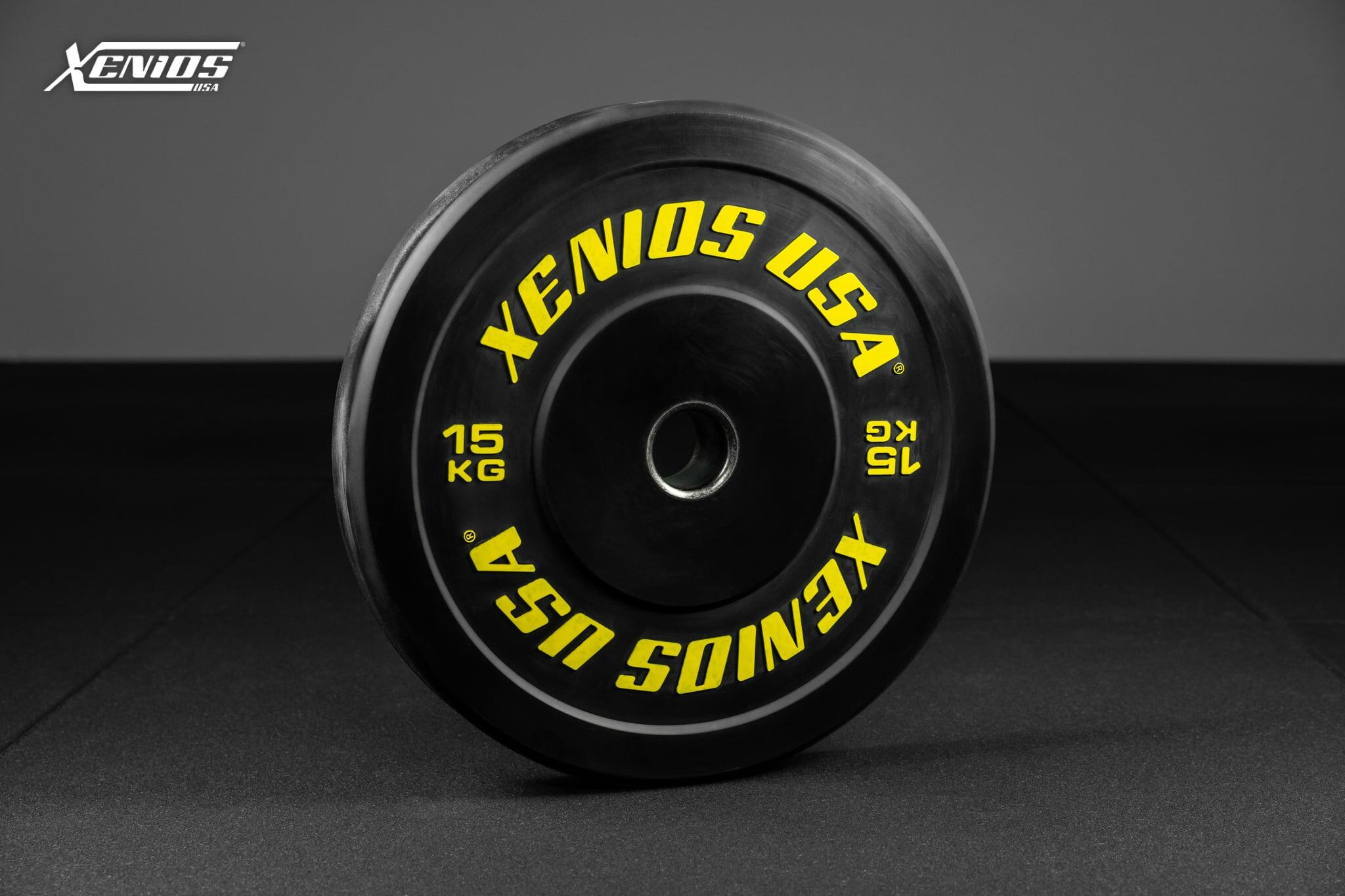 THE ESSENTIAL- Blk Rubber Training Bumper Plate _15kg/pair image 1