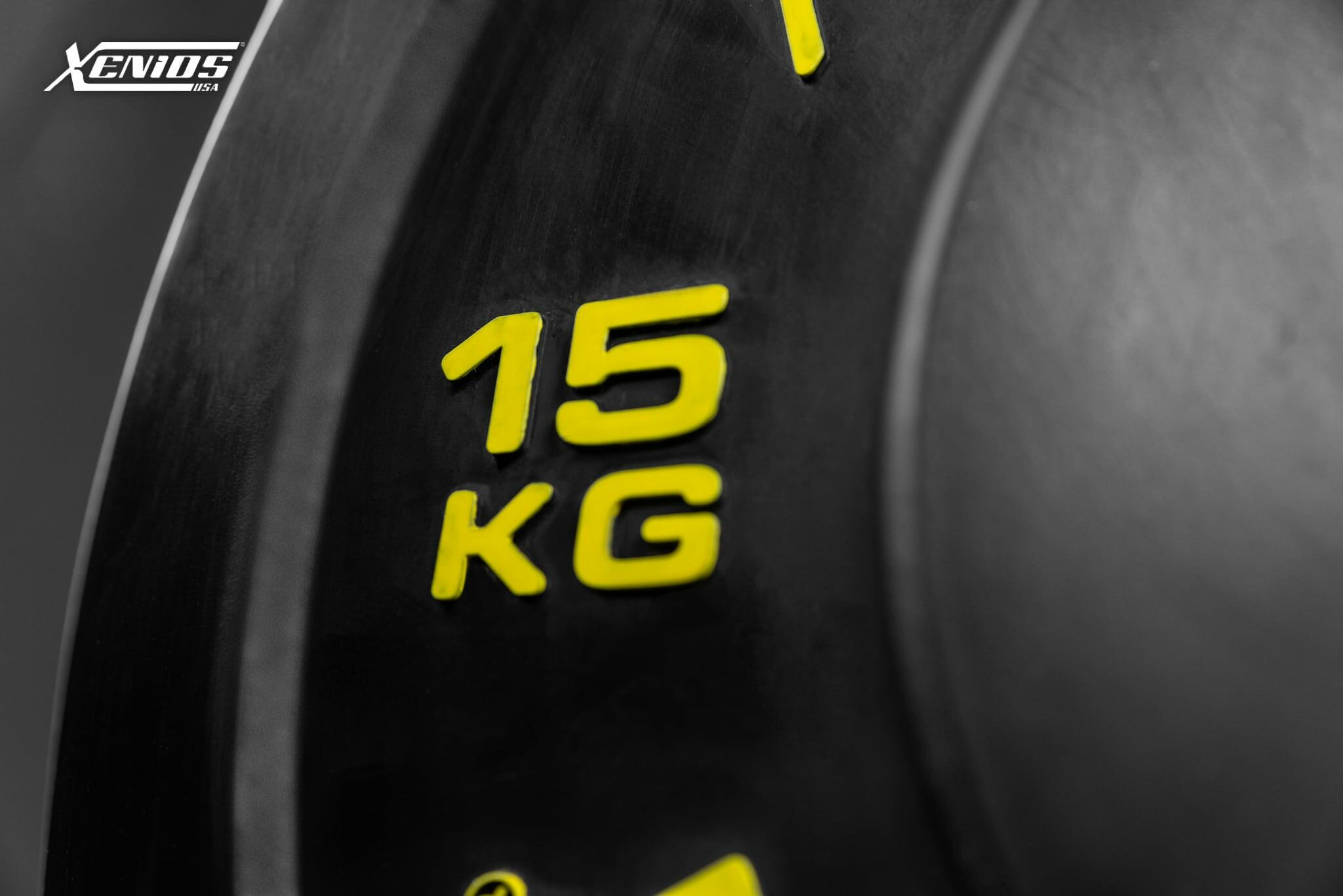 THE ESSENTIAL- Blk Rubber Training Bumper Plate _15kg/pair image 2