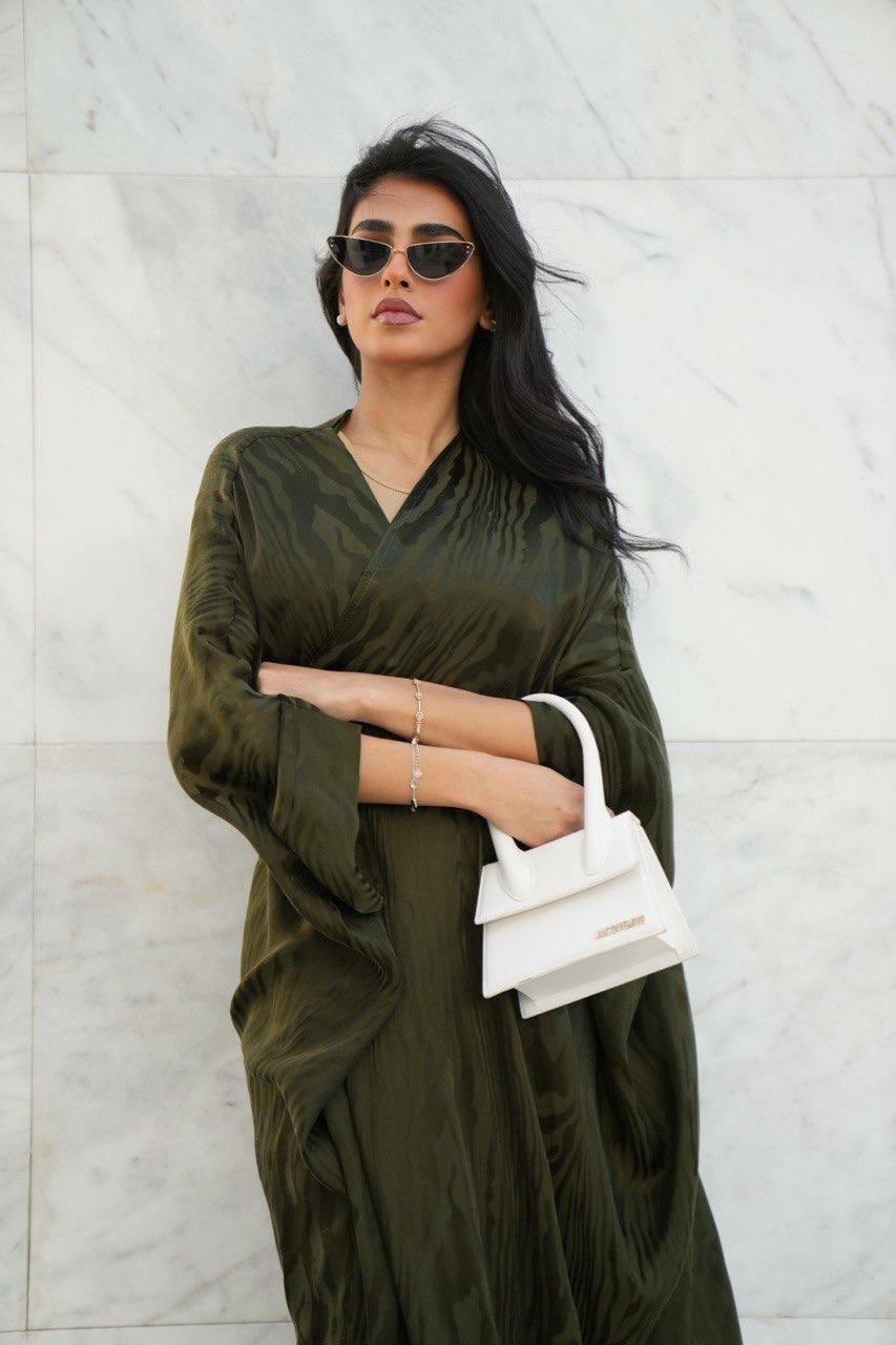 Dark green cobra abaya -free size image 0