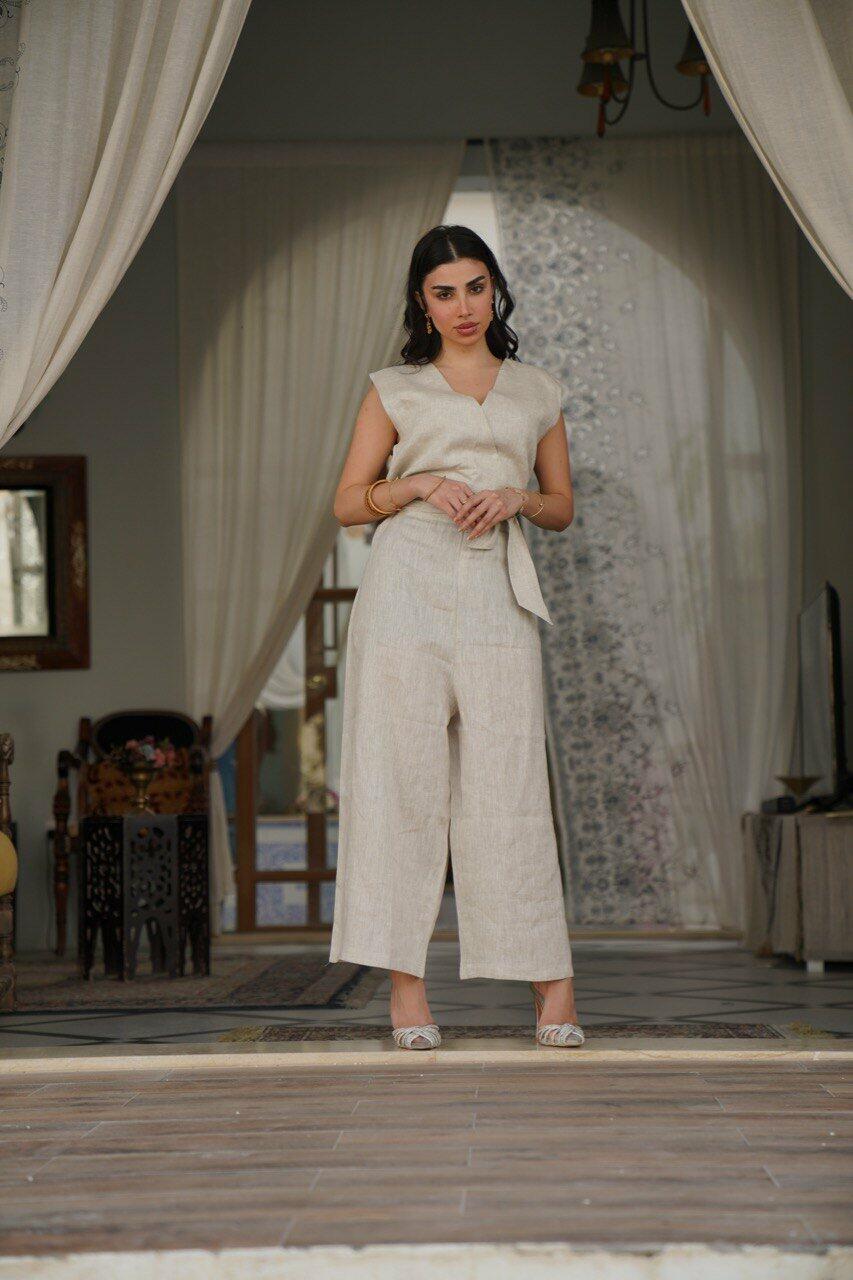 Beige line jumpsuit image 0