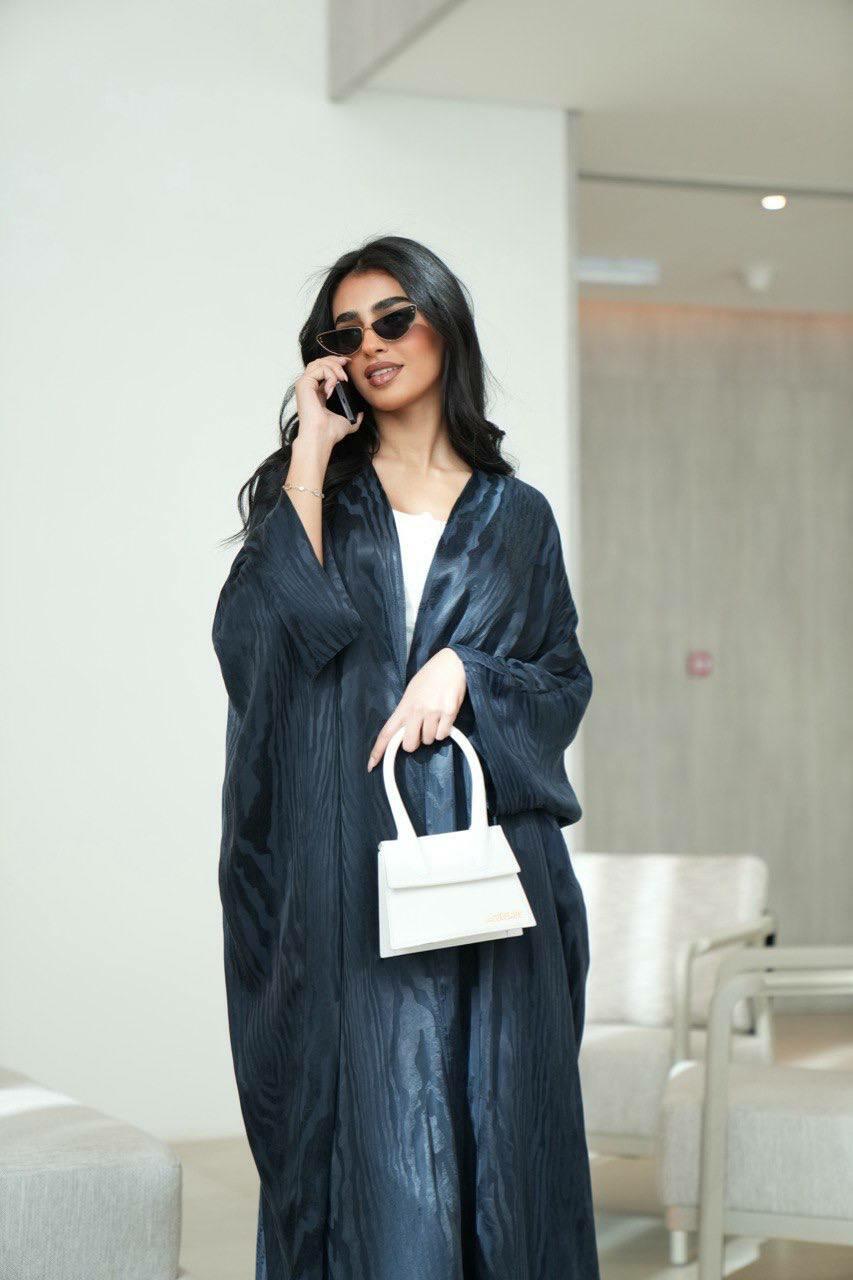 Navy blue cobra abaya -free size image 3