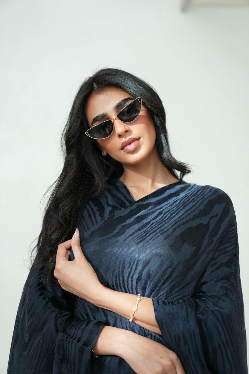 Navy blue cobra abaya -free size image 2
