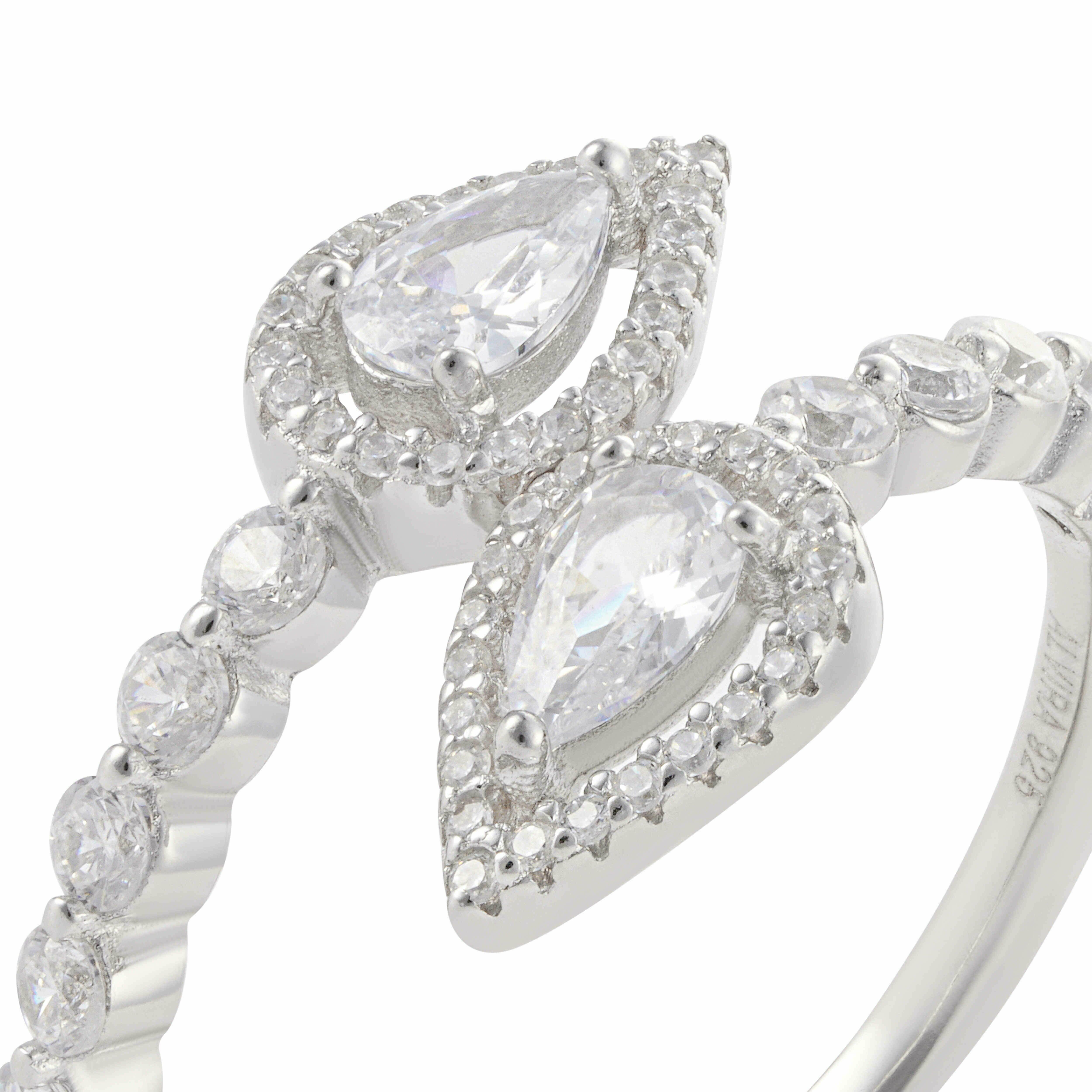 925K Silver Pear Ring image 1
