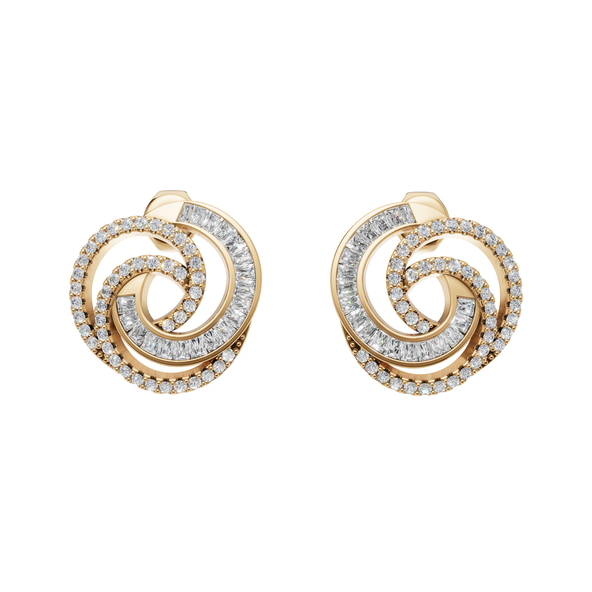 أقراط مرصعة بأحجار مربعة ومدورة image 1