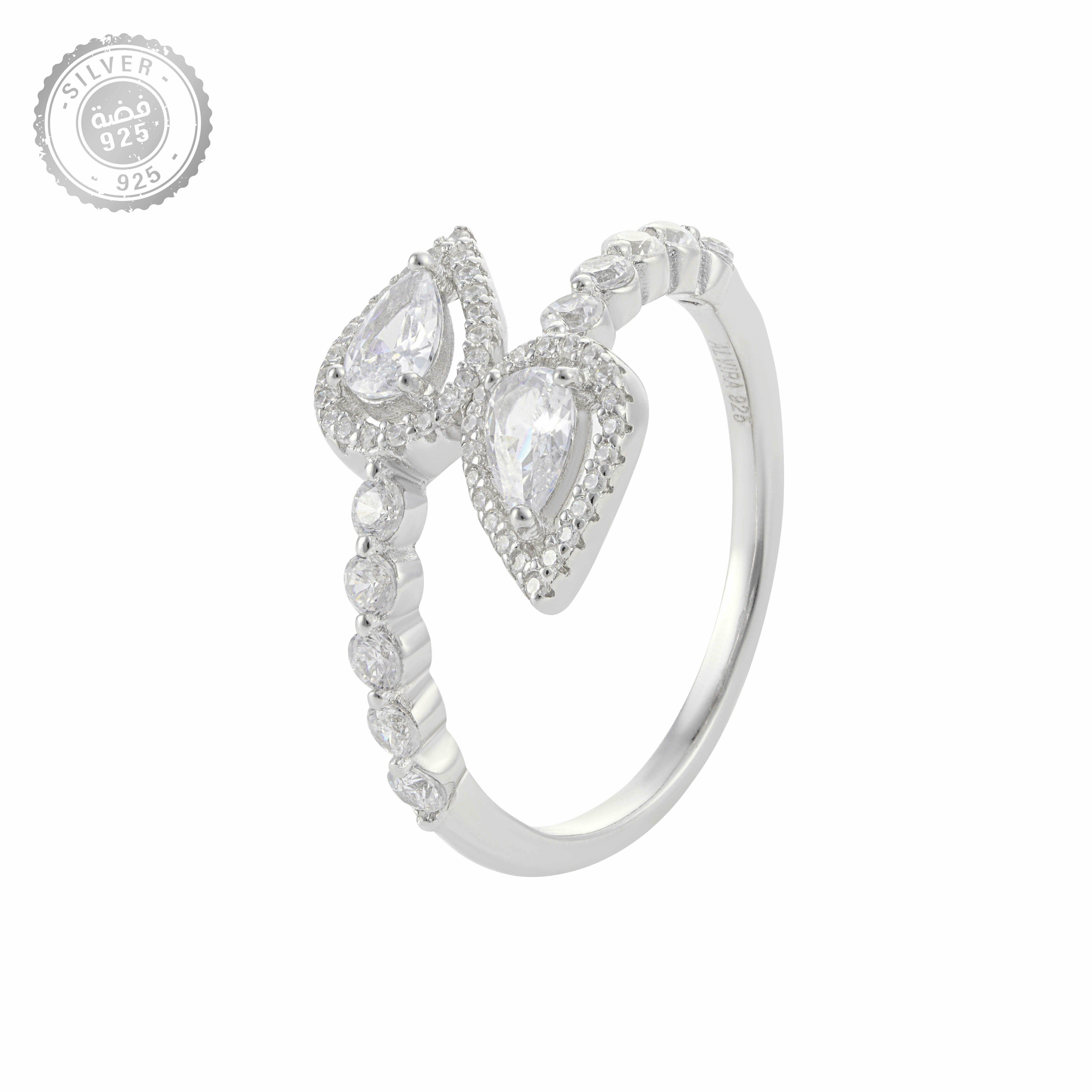 925K Silver Pear Ring image 0