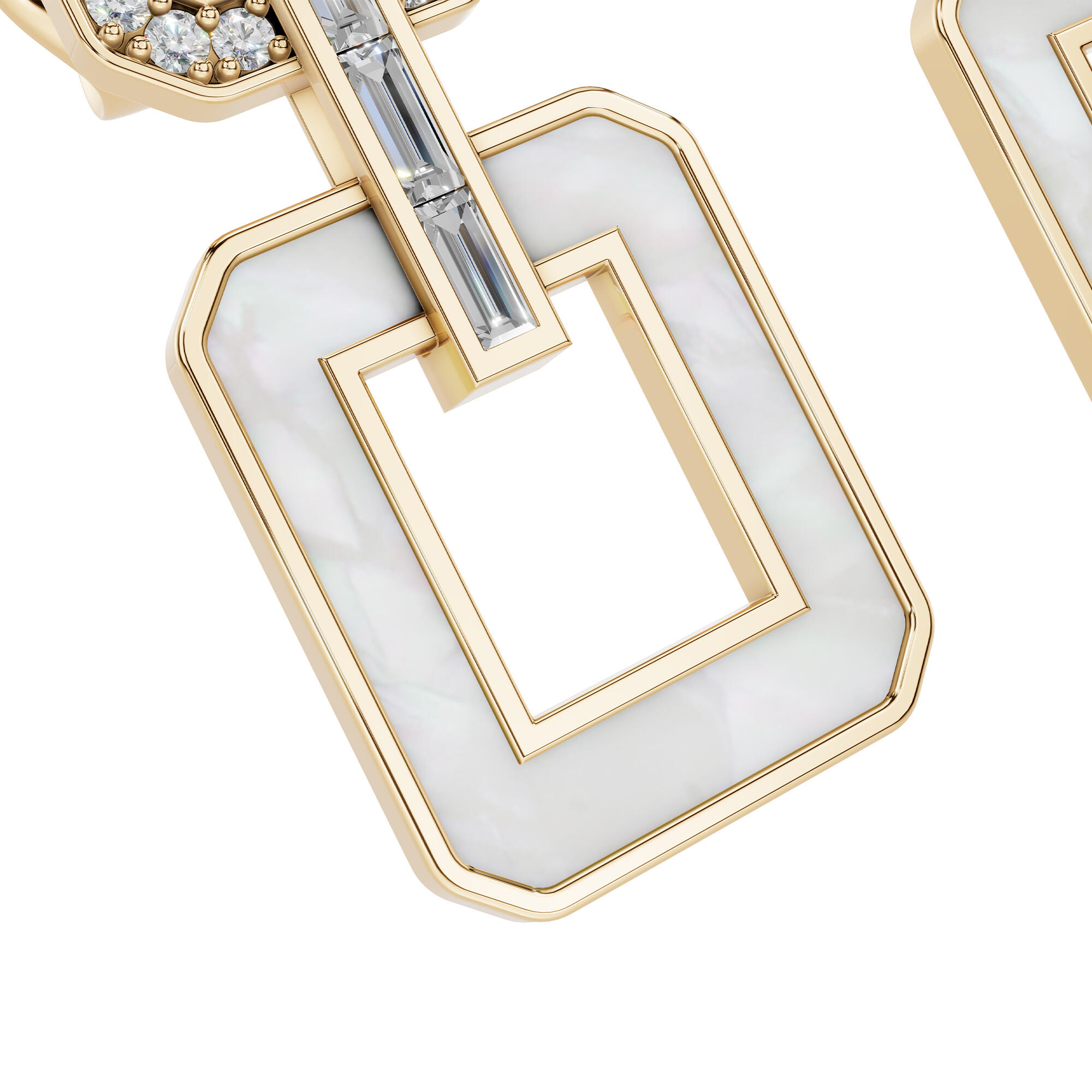 أقراط ذهبية مربعة image 3