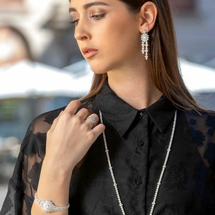 عقد - فضي ابيض - 0 image 6