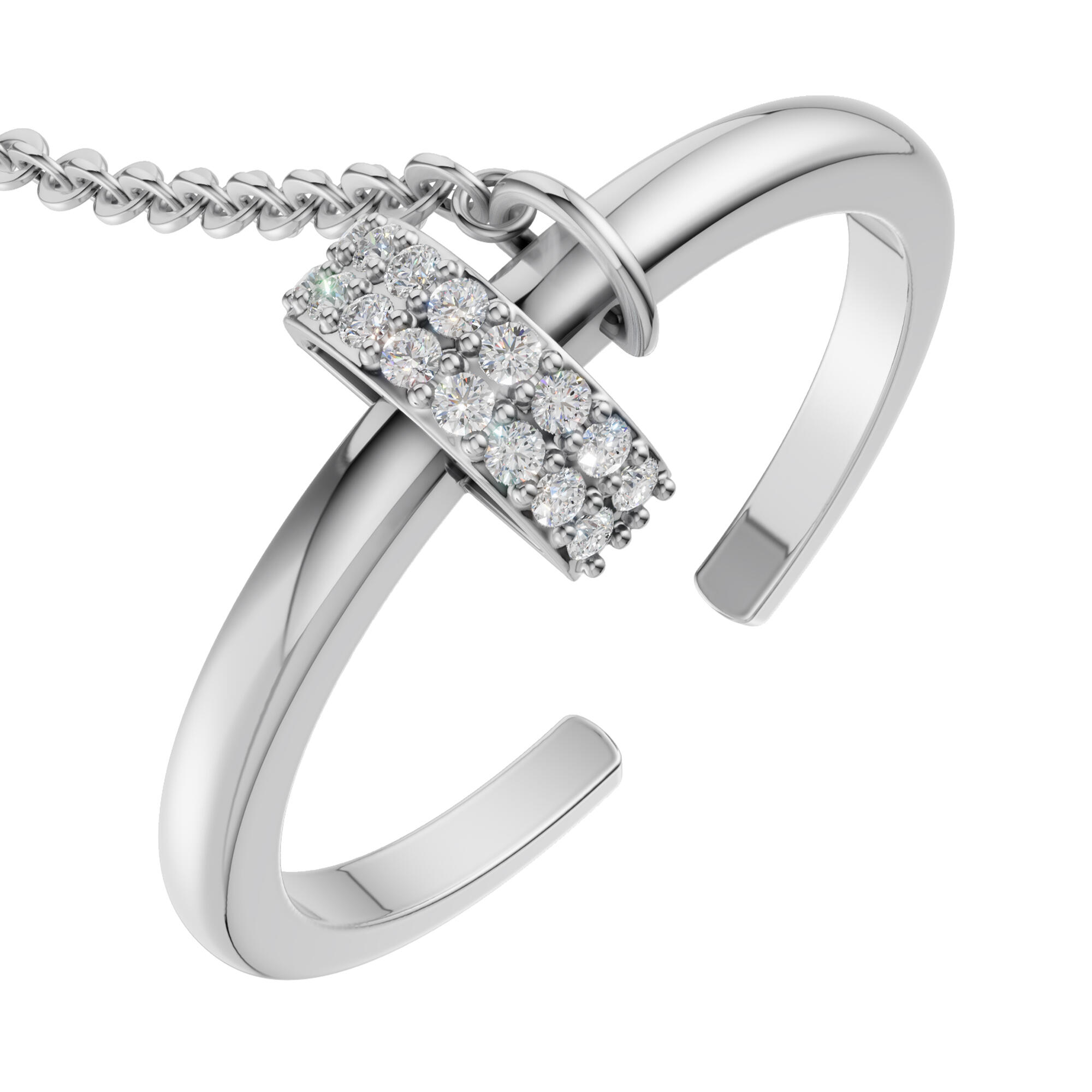 خاتم - فضي ابيض - 0 image 4