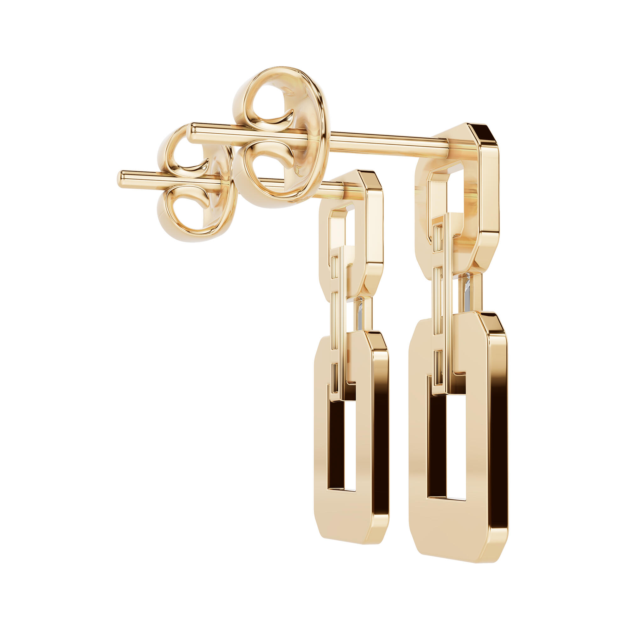 أقراط ذهبية مربعة image 2