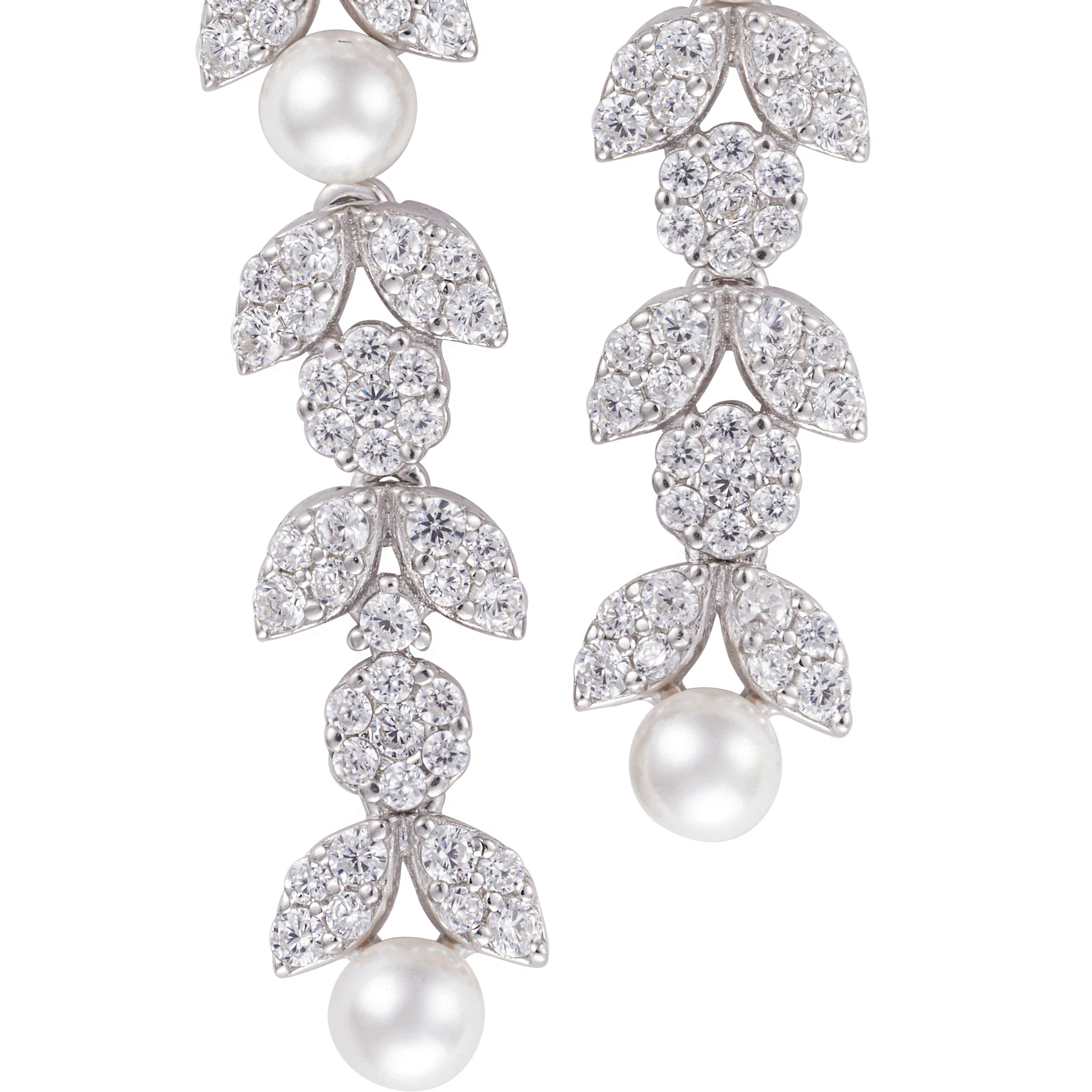 حلق فضة ولؤلؤ طويل image 1