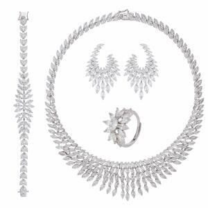 925K Silver Marquise Necklace Set image 0