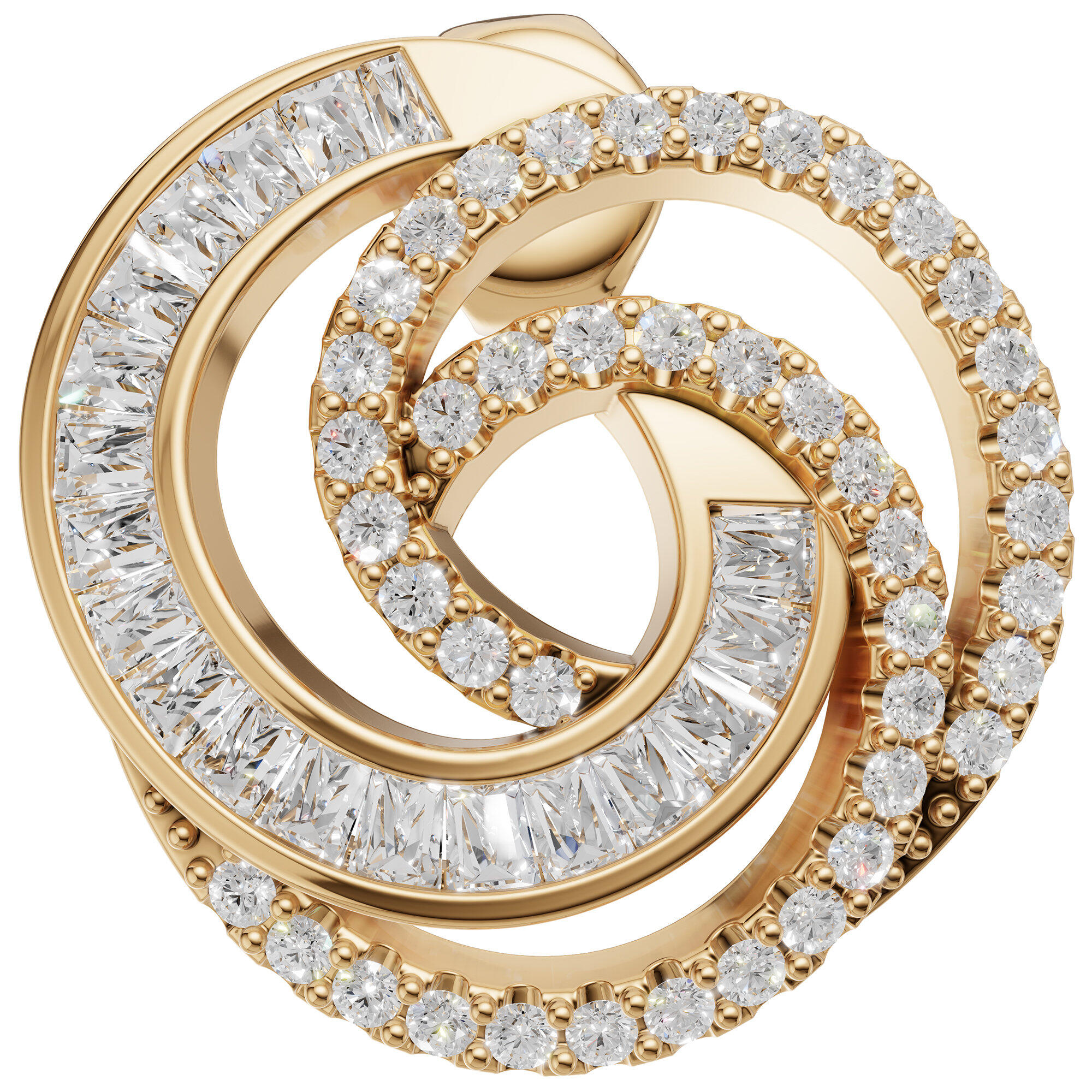 أقراط مرصعة بأحجار مربعة ومدورة image 3