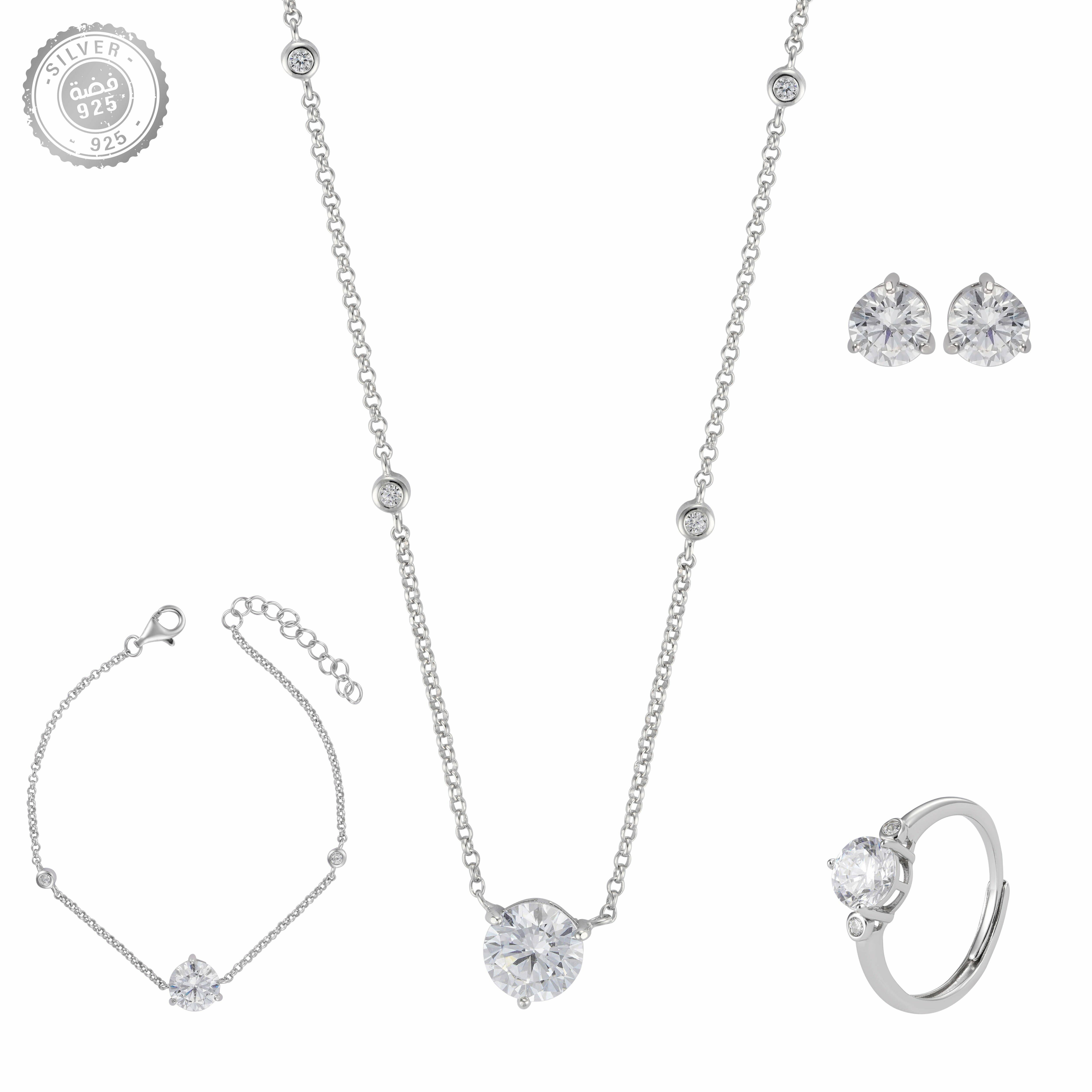 925K Silver Round Accessories Set image 0