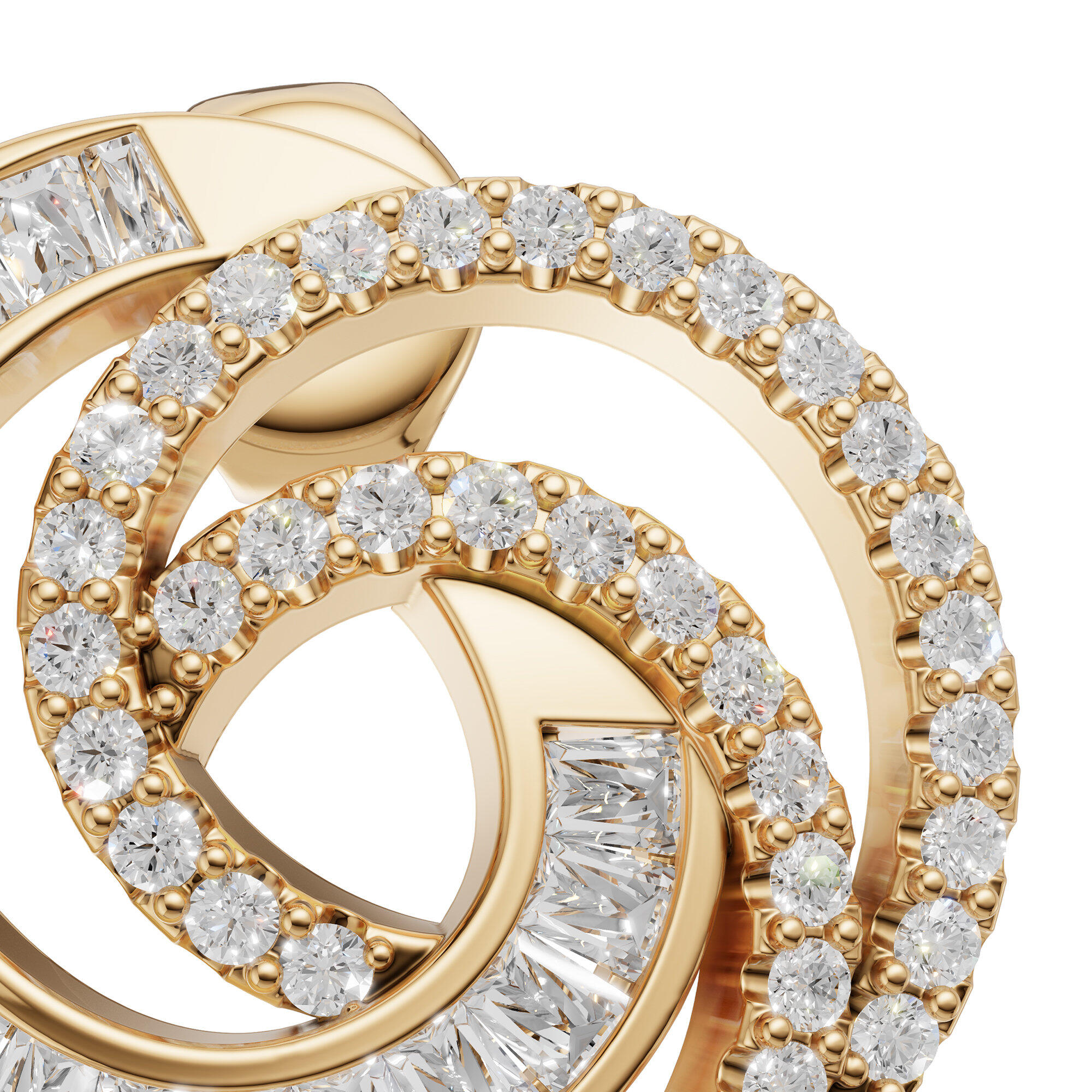 أقراط مرصعة بأحجار مربعة ومدورة image 4