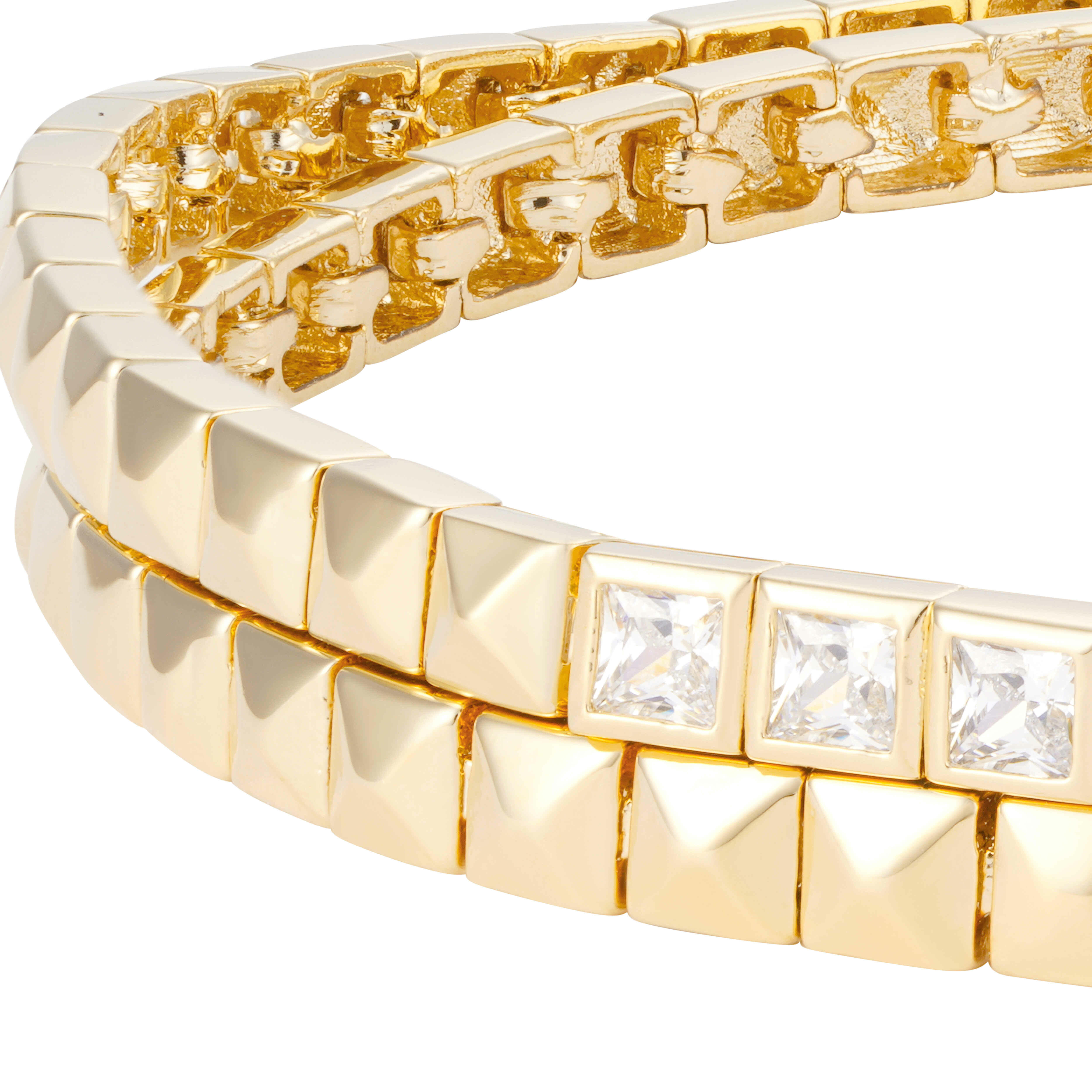 Gold Toned Double Line Bracelet image 3