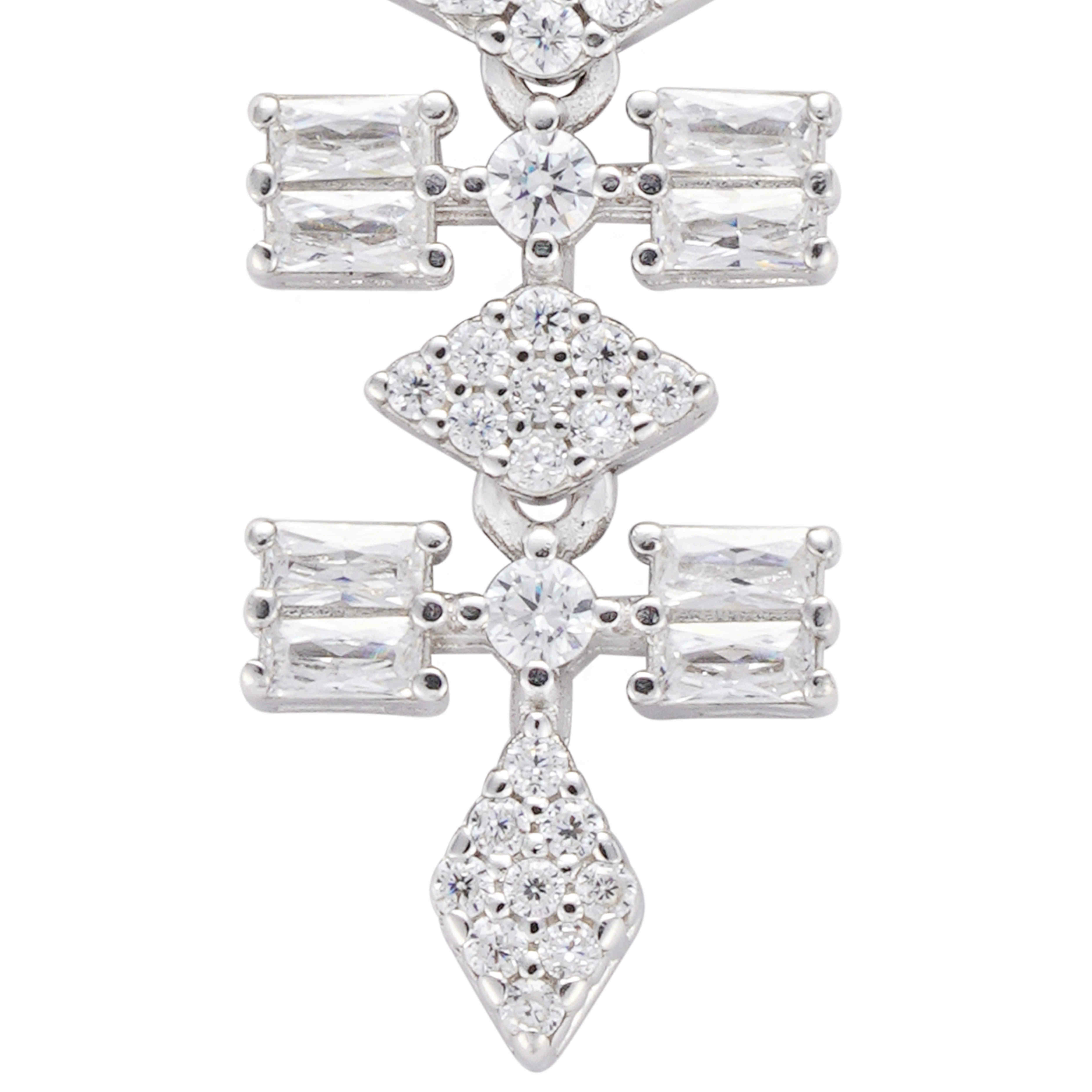 925K Silver Multi-Cut Earrings image 1