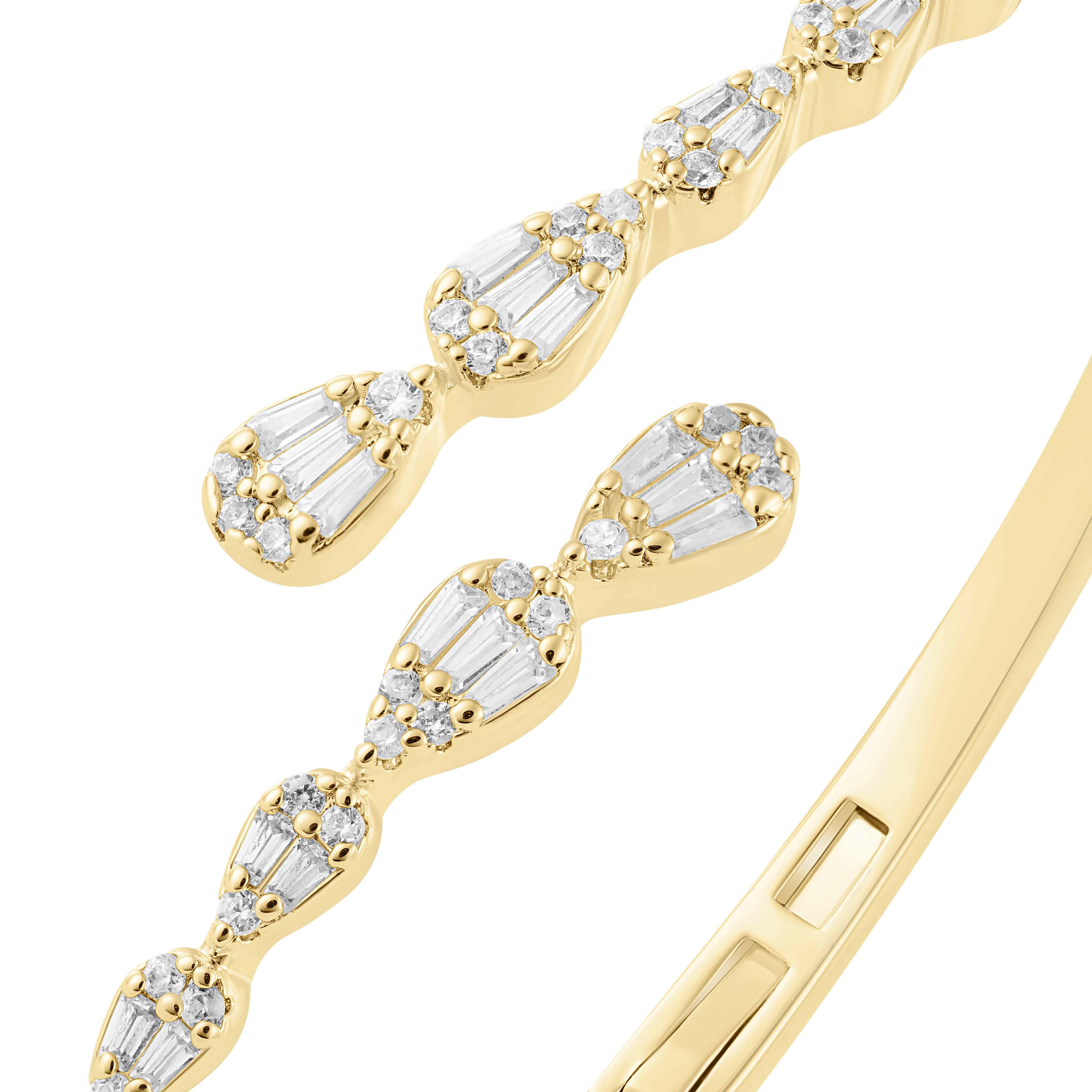 Crystal Pear Gold Bangle image 1