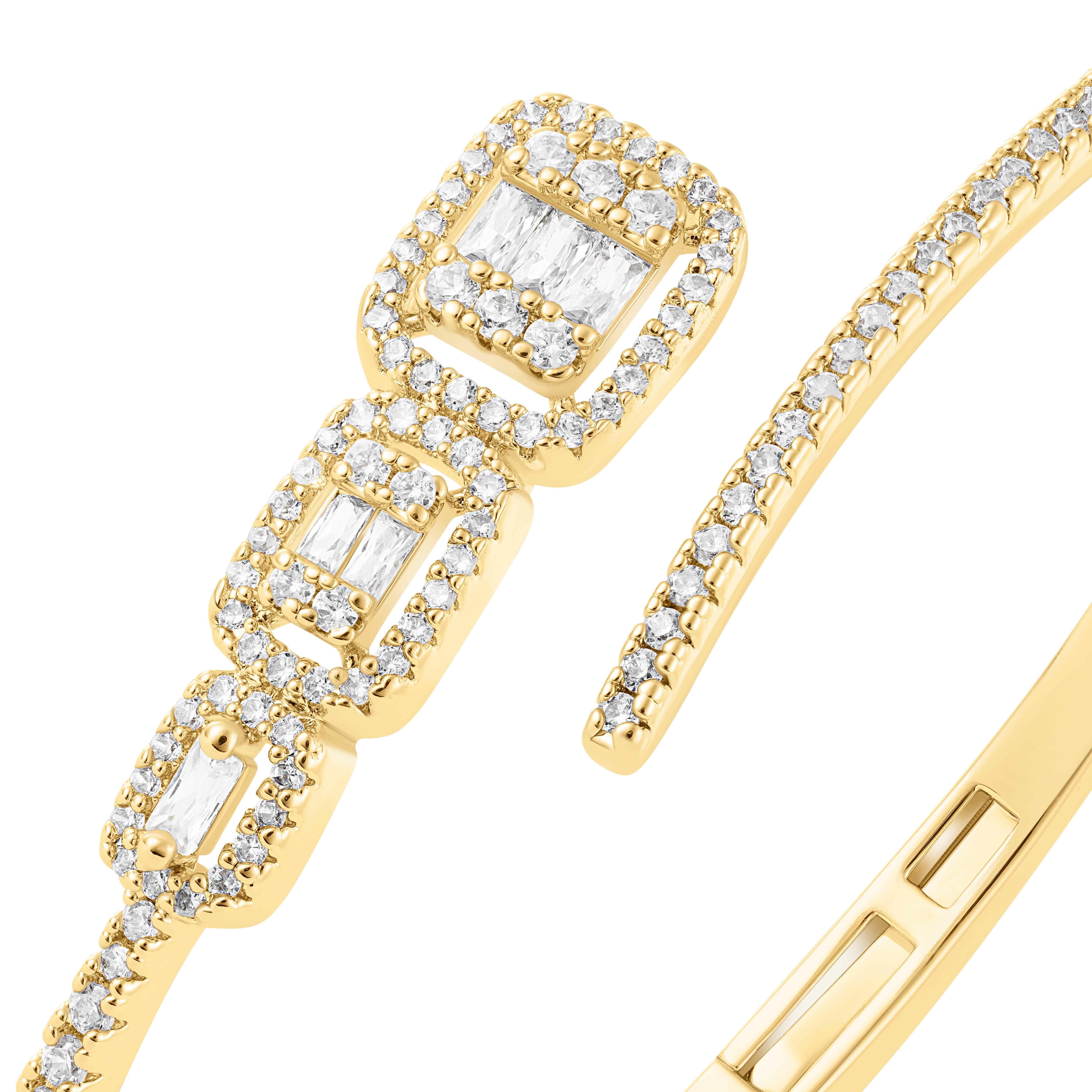 Crystal Emerald Gold Bangle image 1